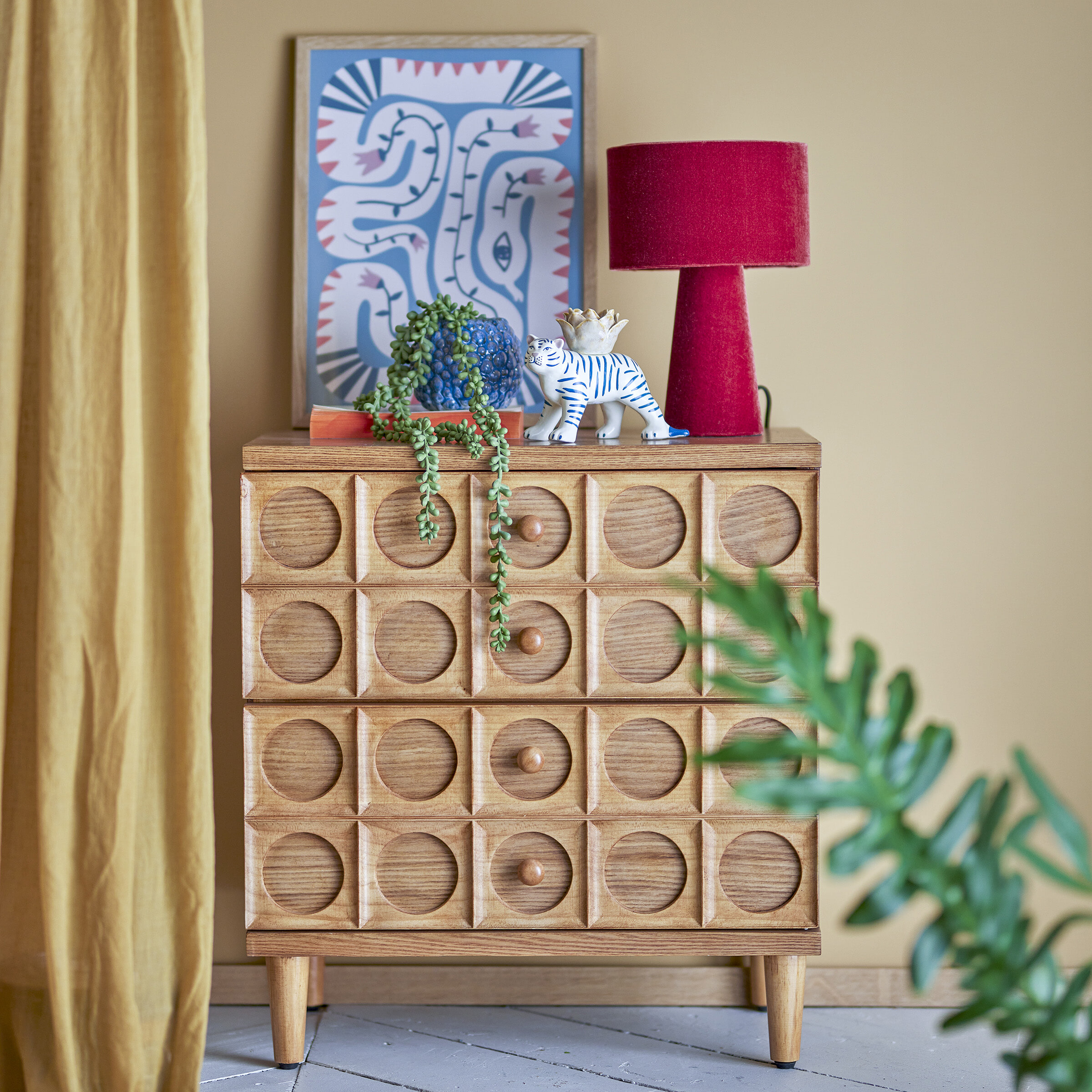 Bloomingville Ladekast Vester Hout, Met 2 laden - Bruin