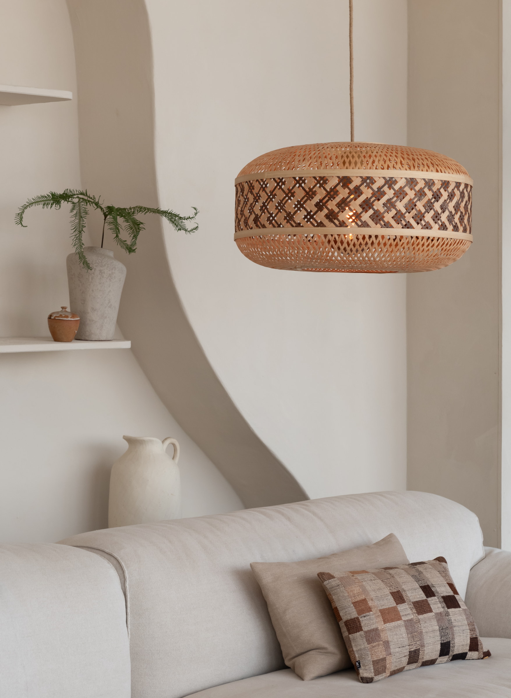 GOOD&MOJO Hanglamp 'Langkawi' Bamboe, 50cm, kleur Naturel/Bruin