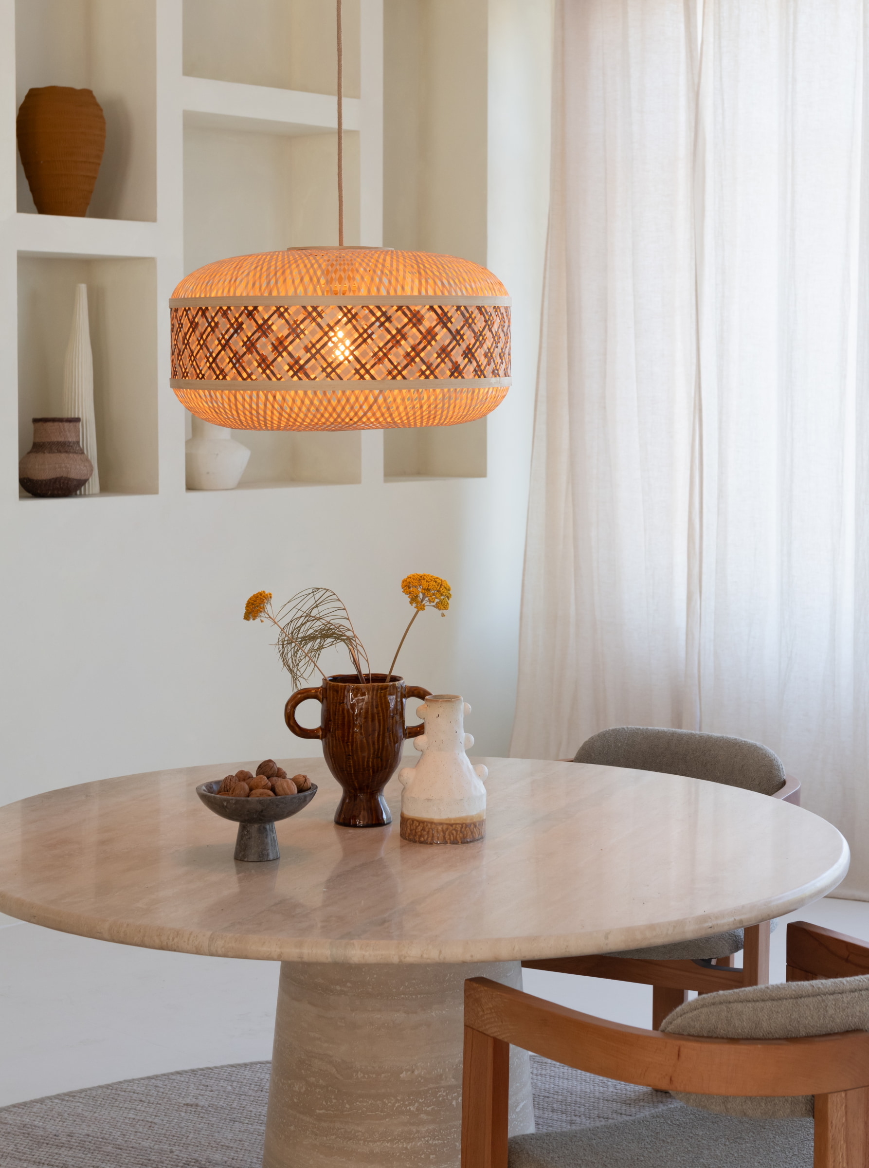 GOOD&MOJO Hanglamp 'Langkawi' Bamboe, 50cm, kleur Naturel/Bruin
