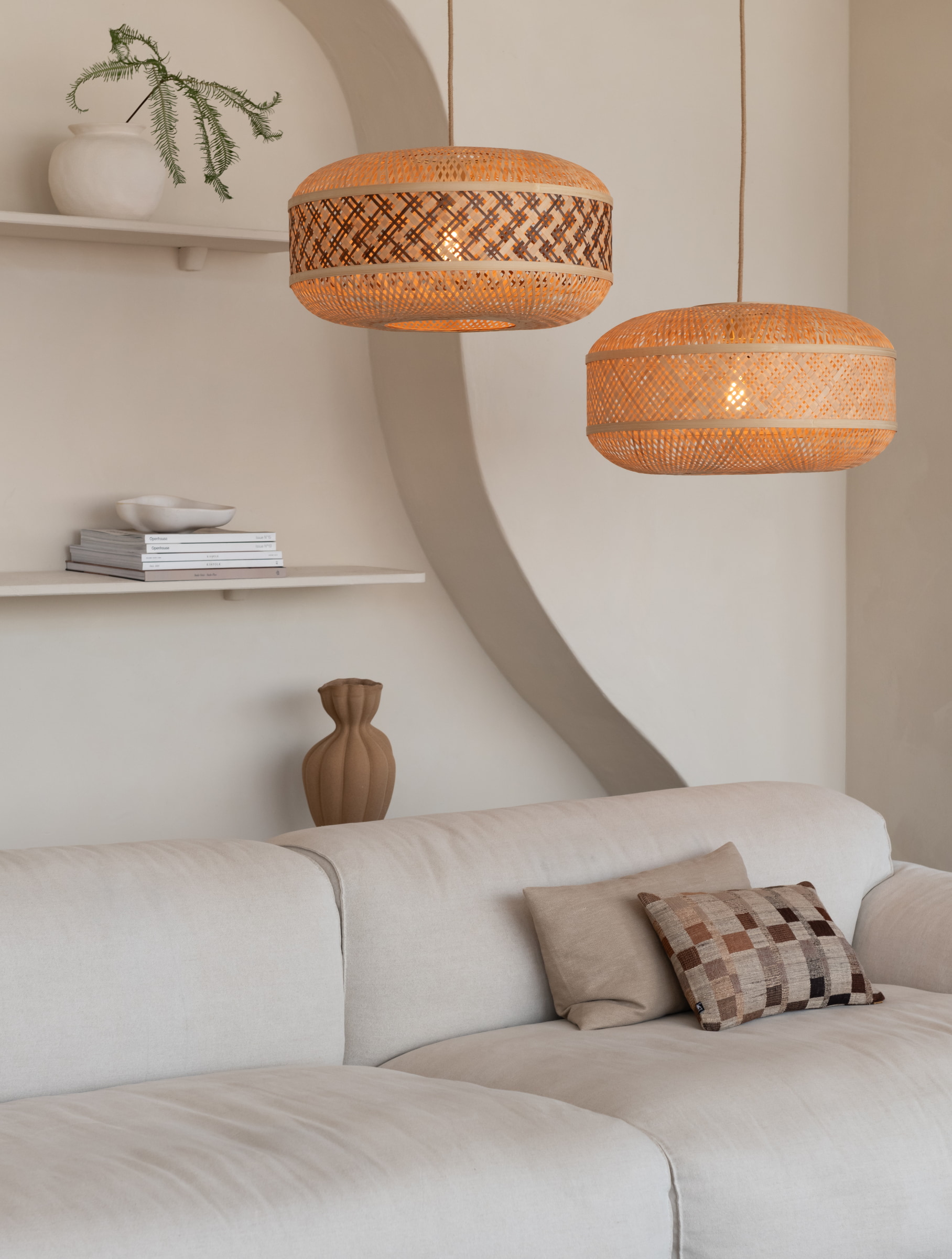 GOOD&MOJO Hanglamp 'Langkawi' Bamboe, 50cm, kleur Naturel/Bruin