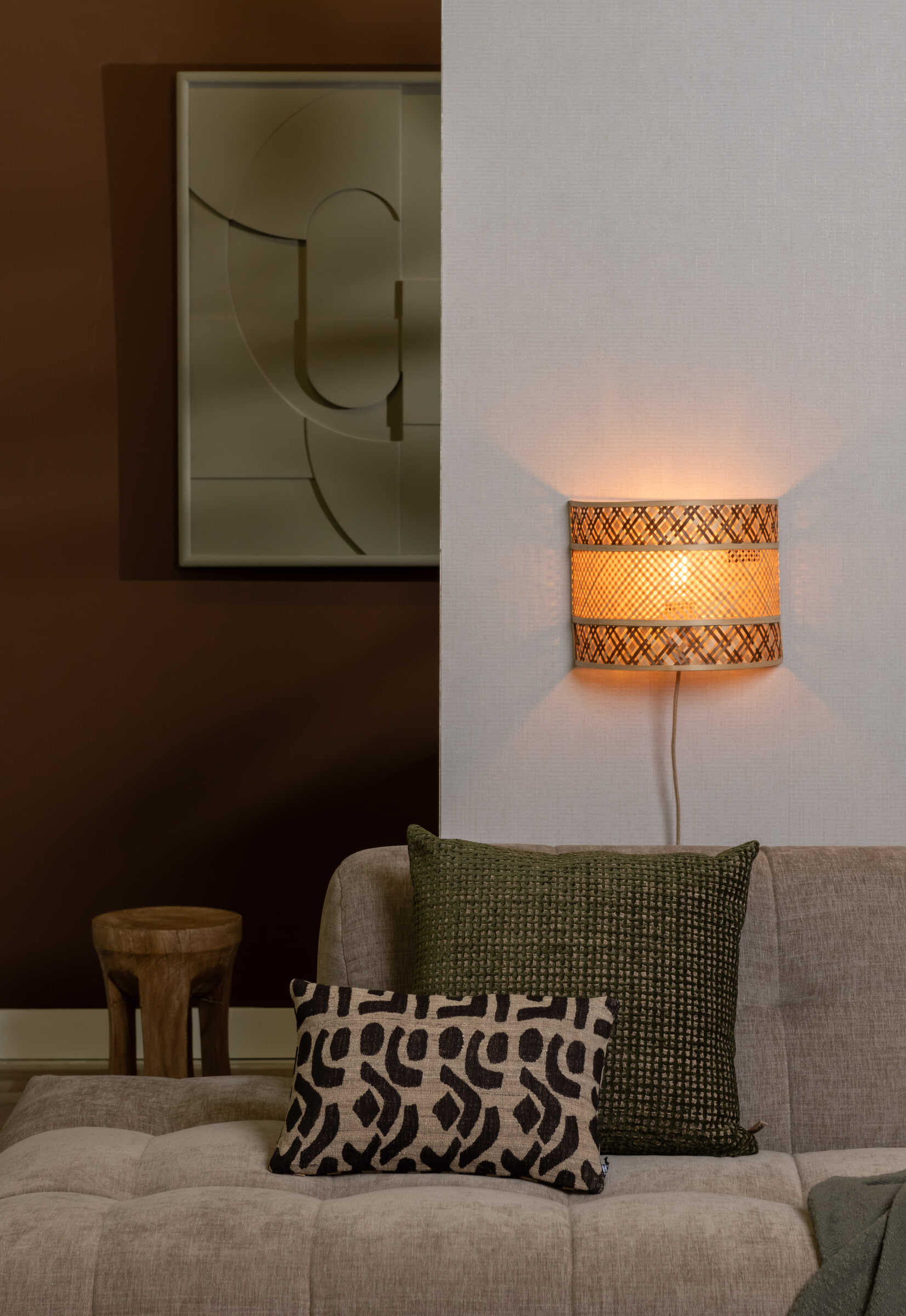 GOOD&MOJO Wandlamp 'Langkawi' Bamboe, 32cm, kleur Naturel/Bruin