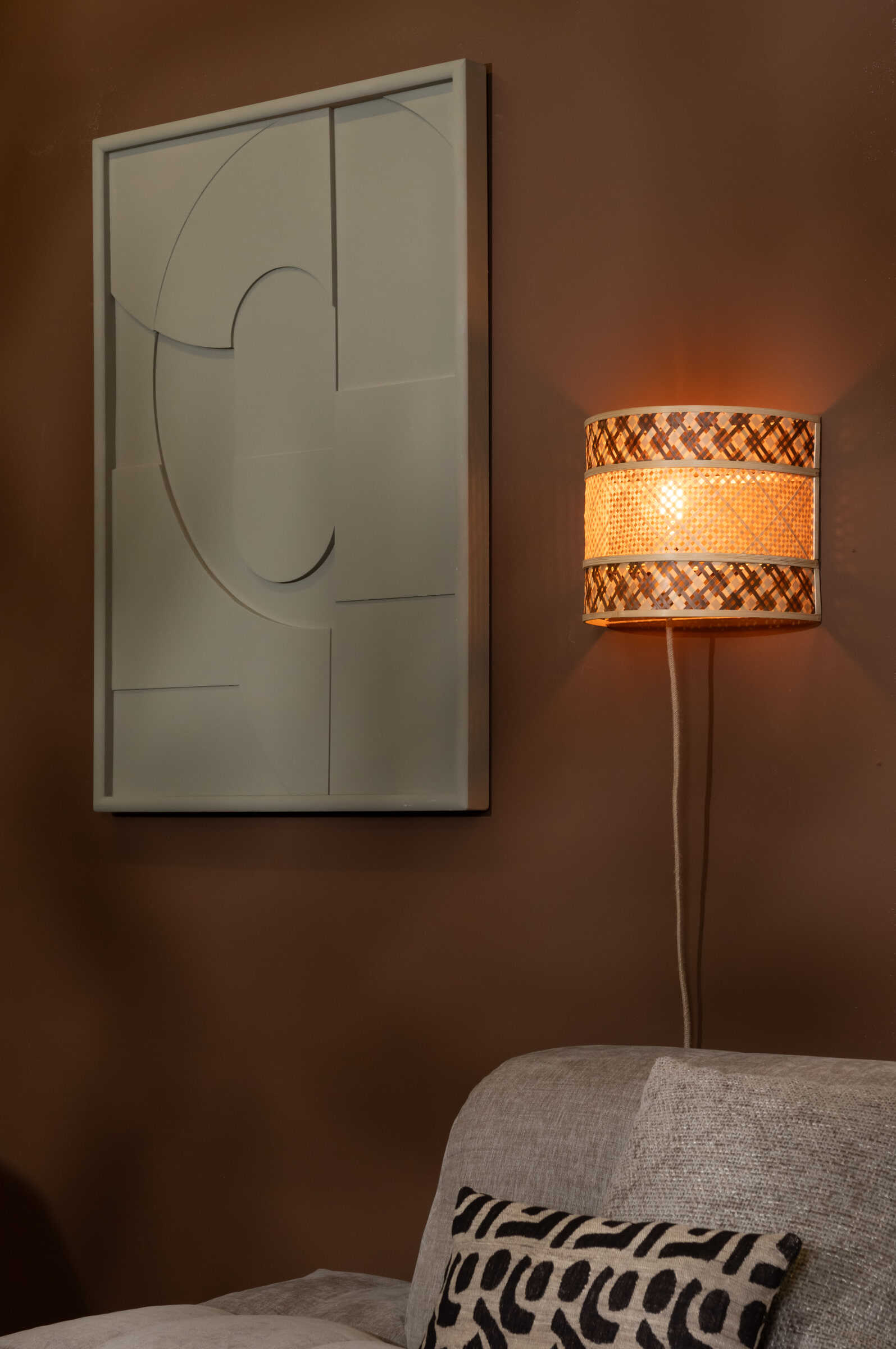 GOOD&MOJO Wandlamp 'Langkawi' Bamboe, 32cm, kleur Naturel/Bruin