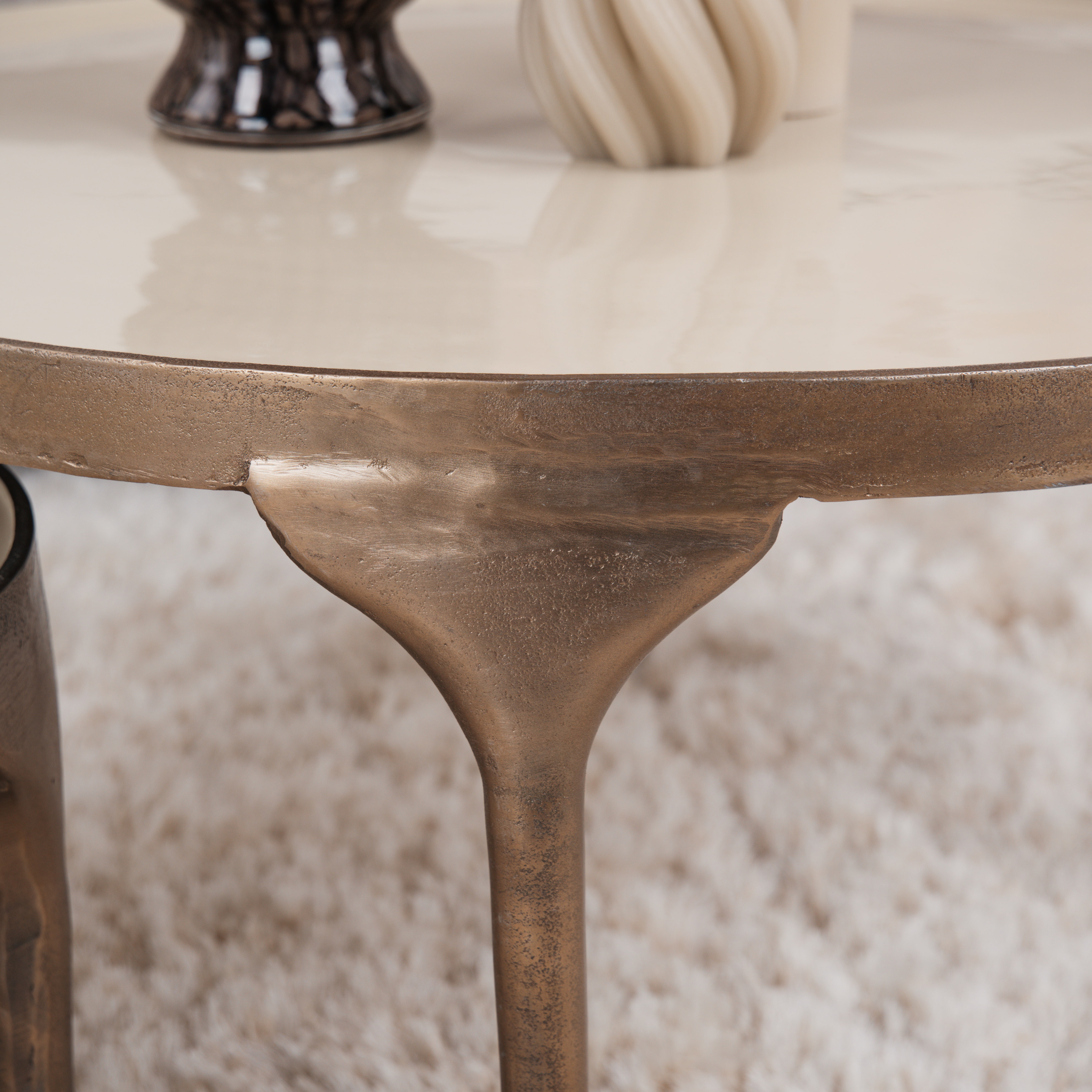Light & Living Salontafel 'Lapaz' Set van 2 stuks, kleur Antiek Brons/Taupe