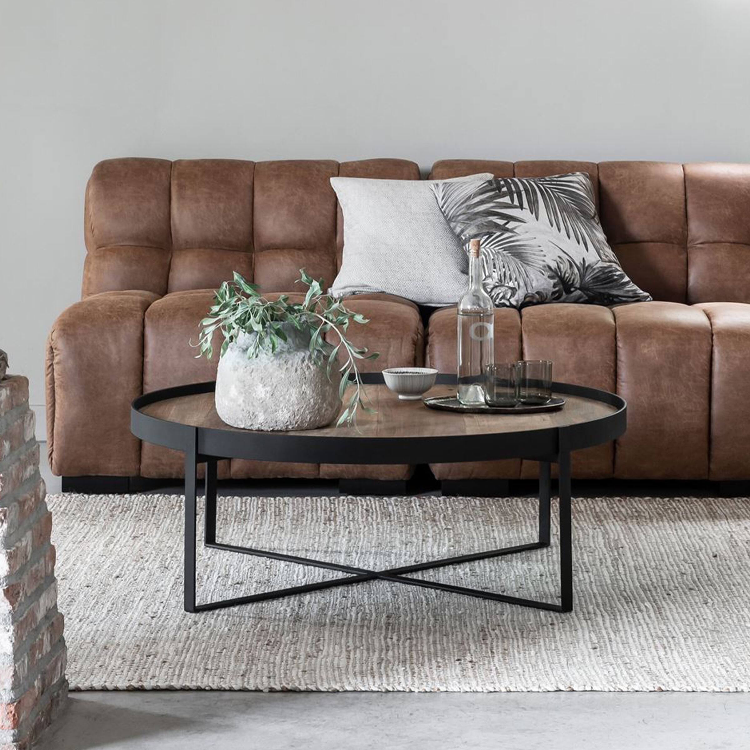 DTP Home Salontafel 'Pluto' Teakhout, 100cm, kleur Naturel