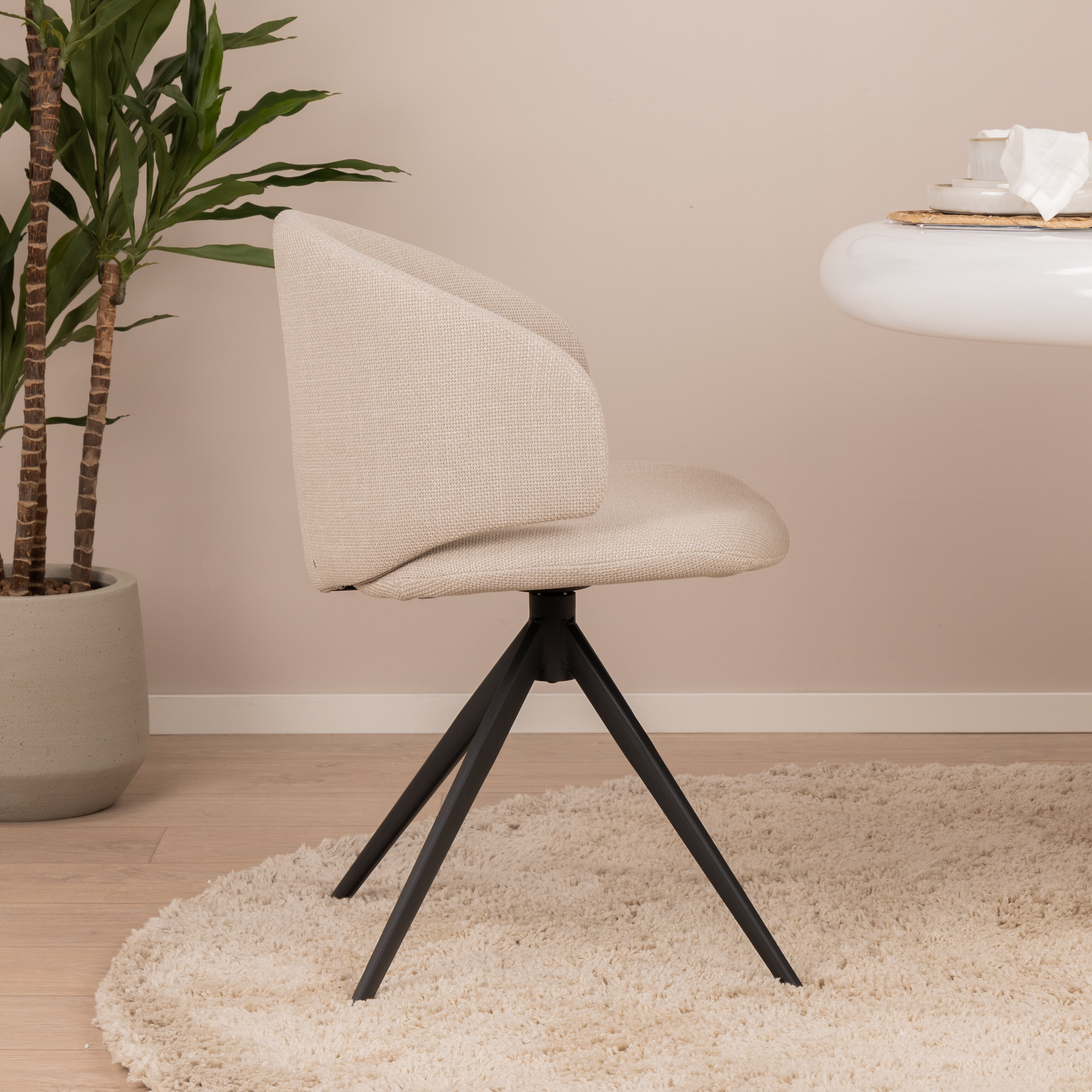 Sohome Draaibare Eetkamerstoel 'Layla' kleur Beige