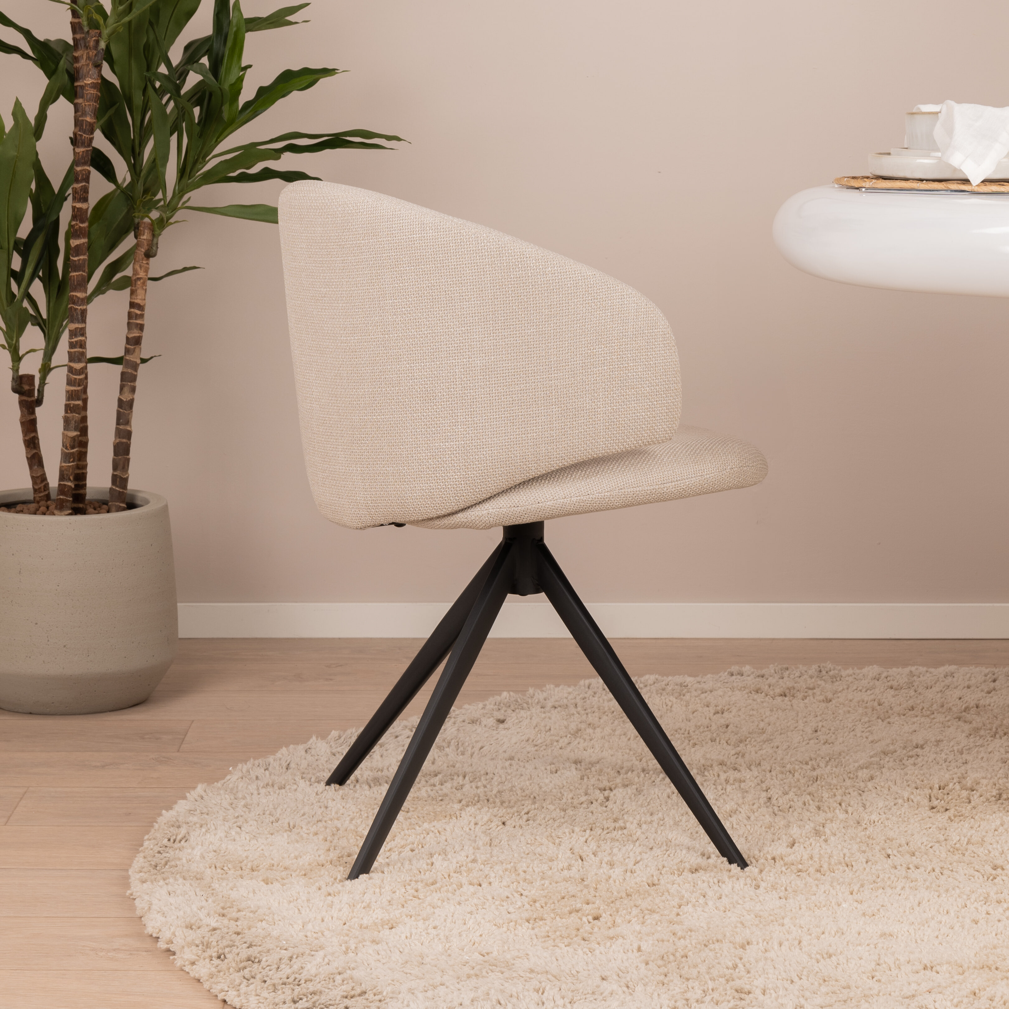 Sohome Draaibare Eetkamerstoel 'Layla' kleur Beige