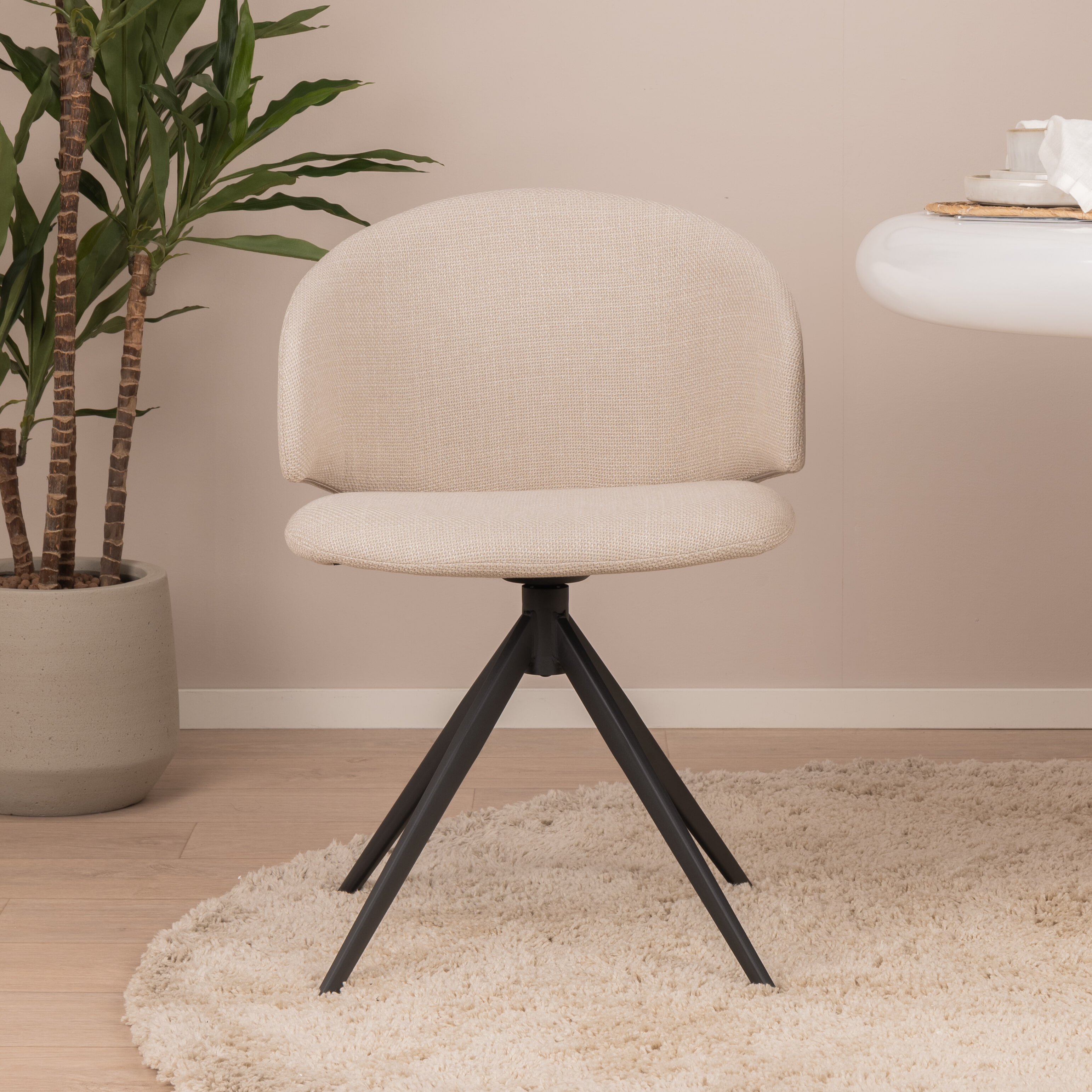Sohome Draaibare Eetkamerstoel 'Layla' kleur Beige
