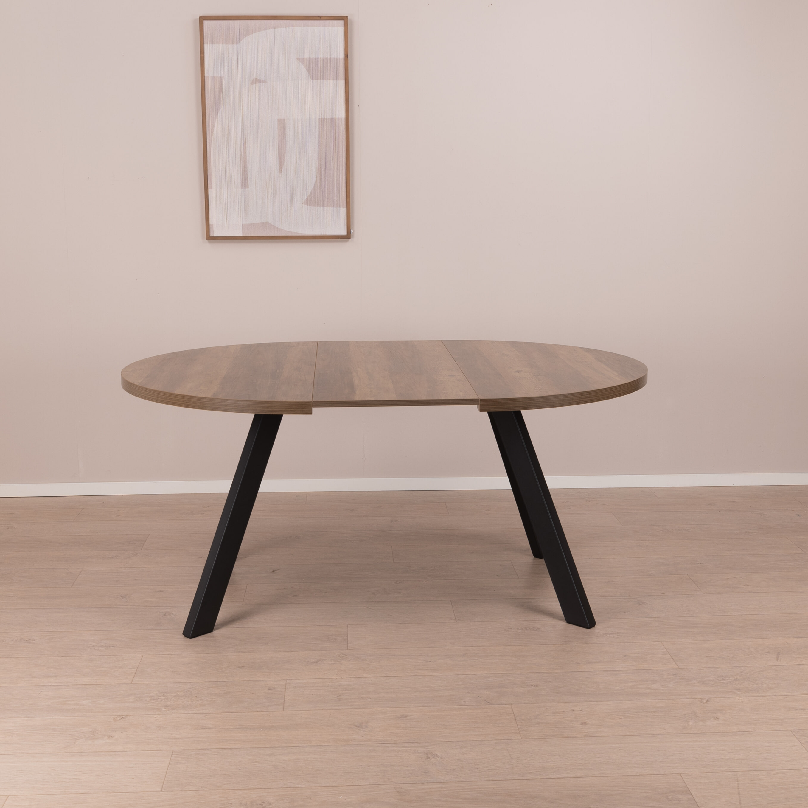 Sohome Uitschuifbare Ronde/Ovale Eettafel 'Lias' Eikenlook, 120-210 x 75cm
