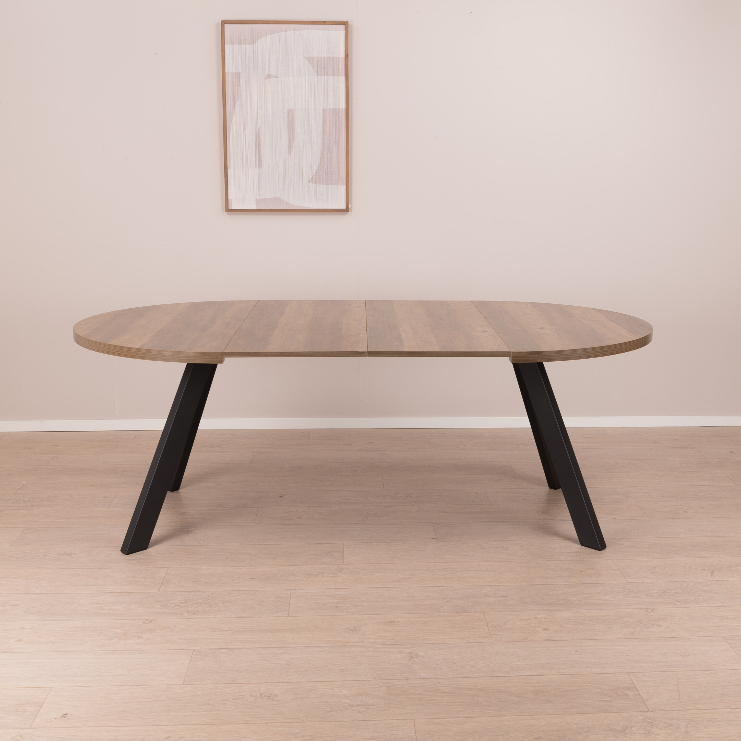 Sohome Uitschuifbare Ronde/Ovale Eettafel 'Lias' Eikenlook, 120-210 x 75cm