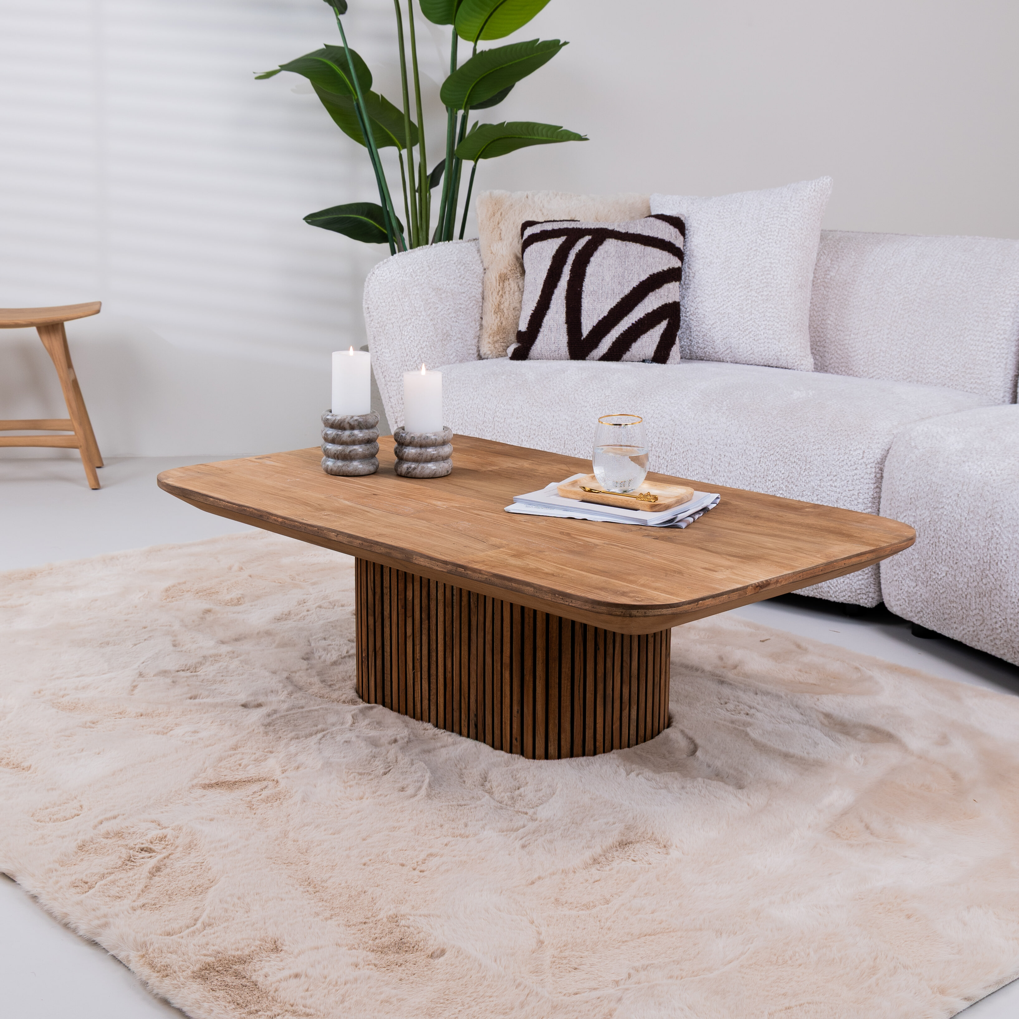 Livingfurn Salontafel Lausanne Teakhout, 120 x 70cm - Bruin