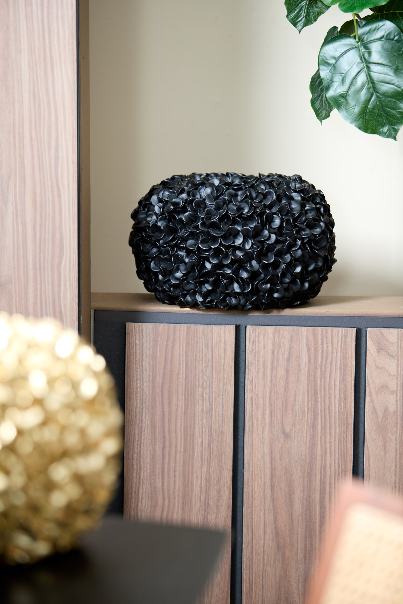 Light & Living Vaas 'Phylia' ø38cm, kleur Mat Zwart