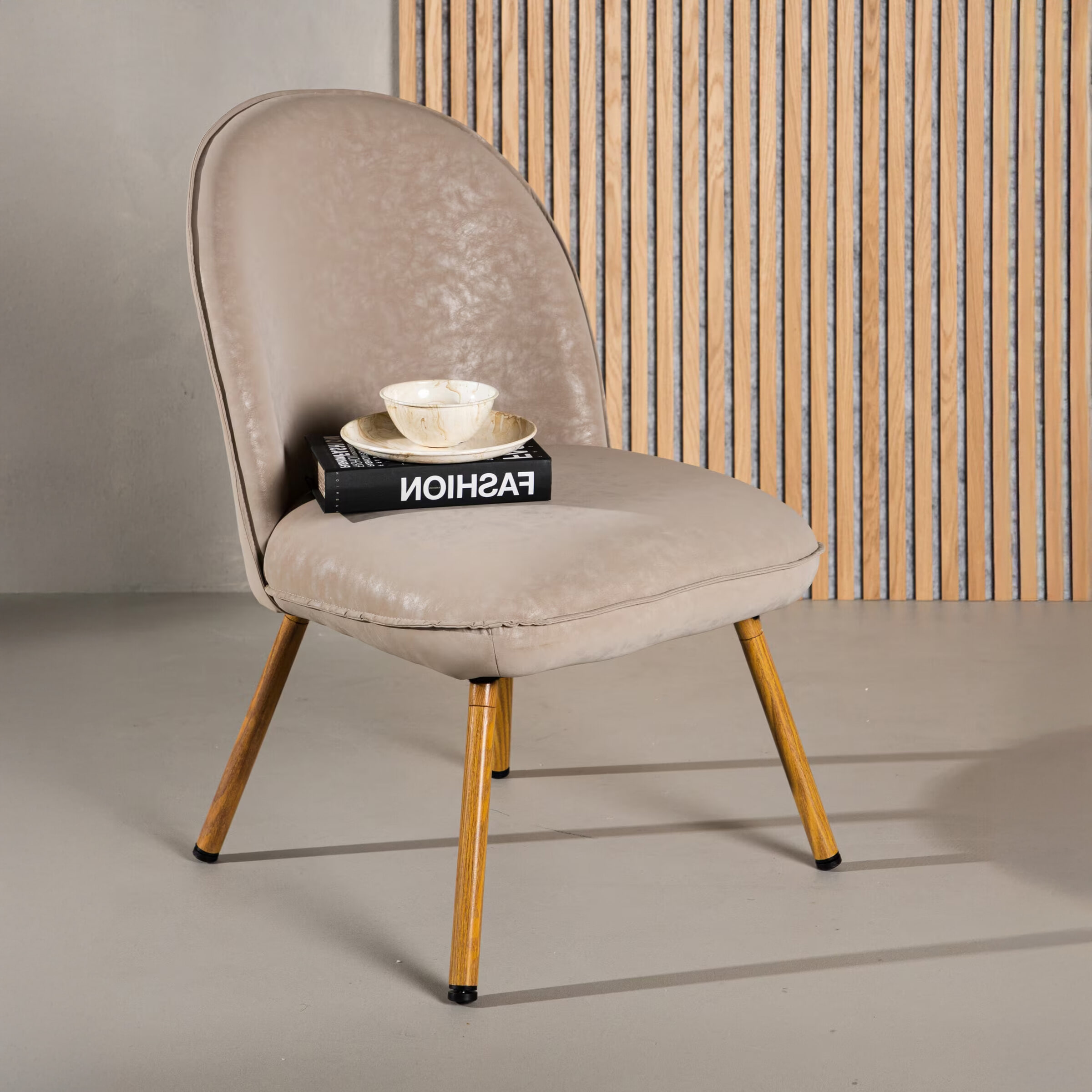 Nohr Fauteuil 'Austina' Lederlook, kleur Beige