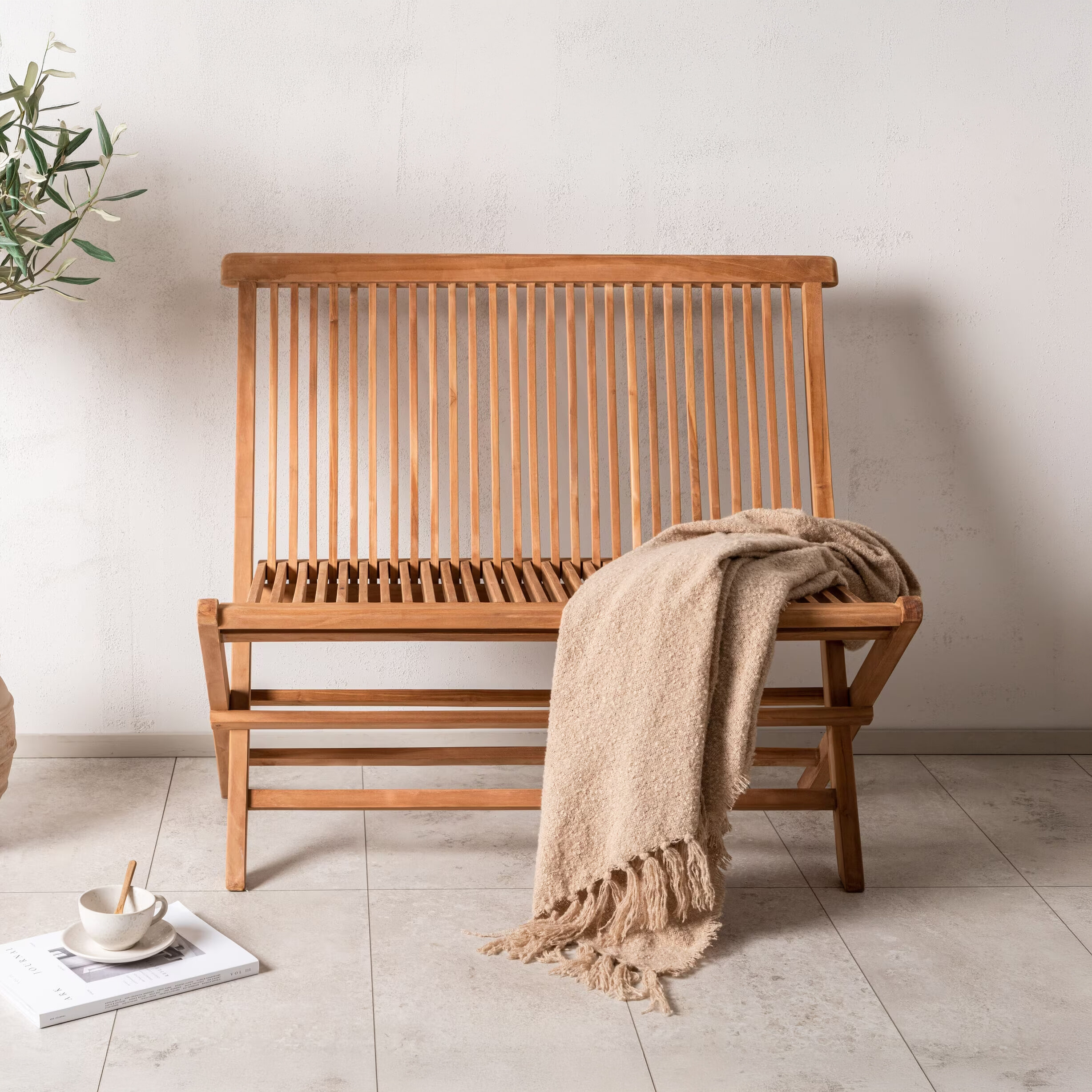 Nohr Inklapbare Tuinbank Leea Teakhout, 100cm - Naturel