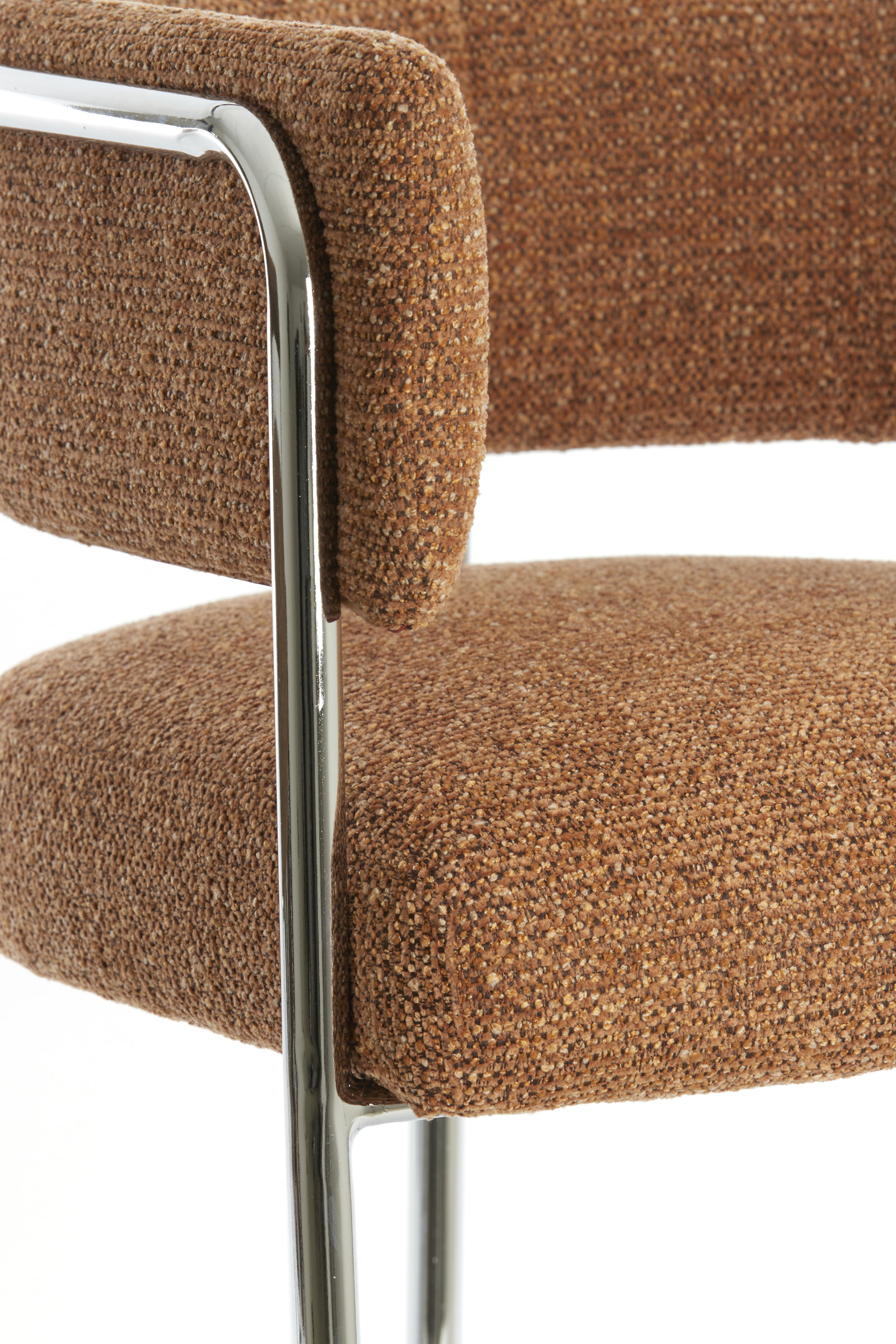 Light & Living Eetkamerstoel 'Adante' Buisframe chroom, kleur Caramel