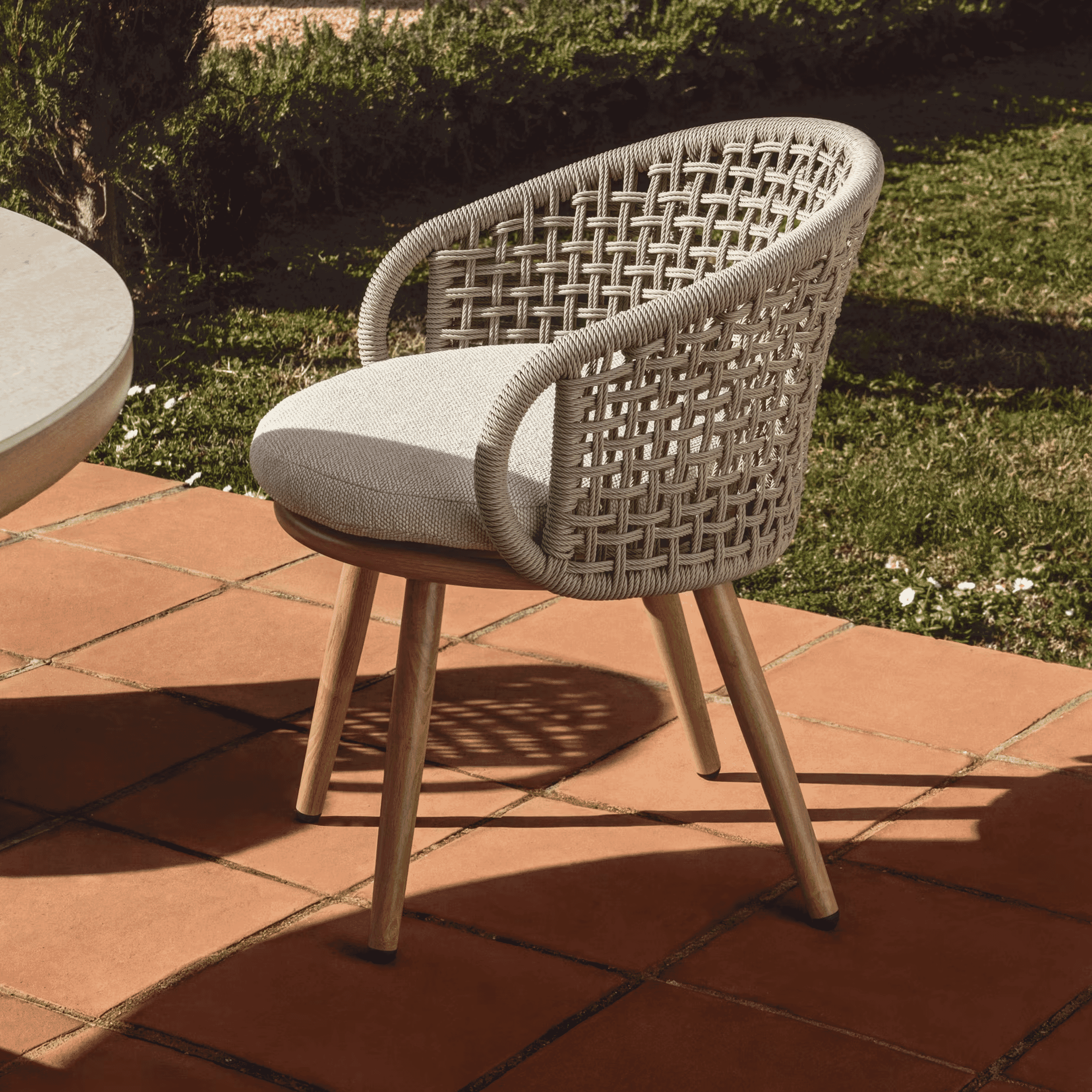 Kave Home Tuinstoel 'Lidario' Touw en houtlook