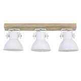 Light & Living Hanglamp 'Elay' 3-Lamps, hout naturel+wit