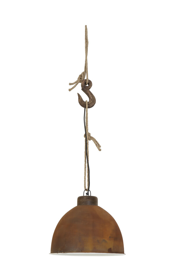 Light & Living Hanglamp 'Melissa' 40cm, roest+hout weather barn
