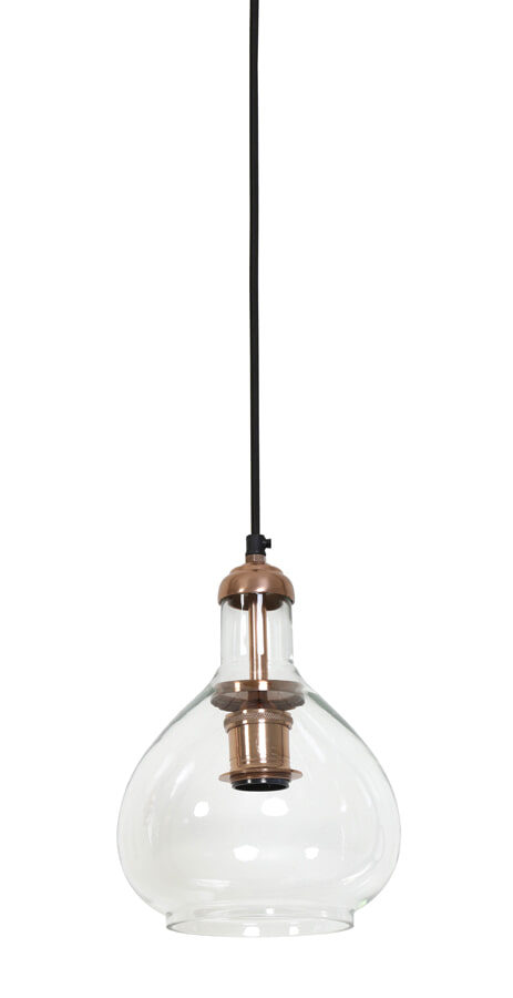 Light & Living Hanglamp 'Dela' Ø19x28 cm, glas koper Light & Living Hanglamp 'Dela' Ø19x28 cm, glas koper
