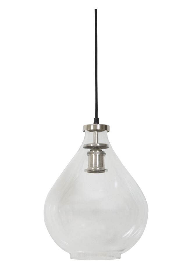 Light & Living Hanglamp 'Ilze' 36cm, glas nikkel