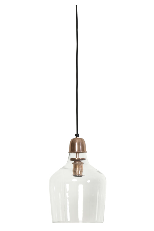 Light & Living Hanglamp 'Sage' Ø23x37 cm, glas koper