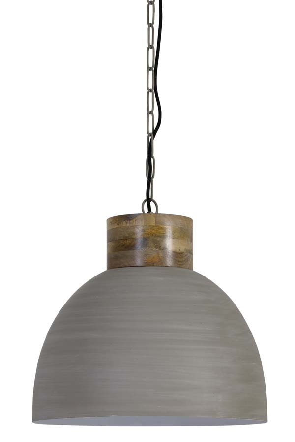 Light & Living Hanglamp 'Samana' 40cm, hout kop beton-wit, kleur Beton kleur