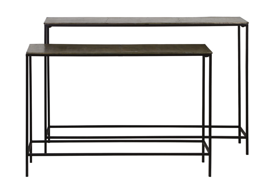 Light & Living Sidetable 'Hartsville', set van 2 stuks, donker bruin brons