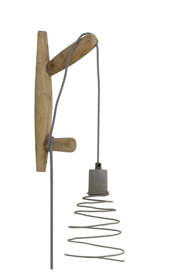 Light & Living Wandlamp 'Staden', hout naturel+cement Light & Living Wandlamp 'Staden', hout naturel+cement