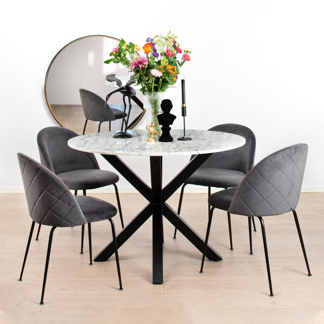 vrije tijd Inloggegevens Opschudding Sohome Ronde Eettafel Lille 110cm, kleur Wit Marmer - SH0340 • Sohome vrije tijd Inloggegevens Opschudding Sohome Ronde Eettafel Lille 110cm, kleur Wit Marmer - SH0340 • Sohome