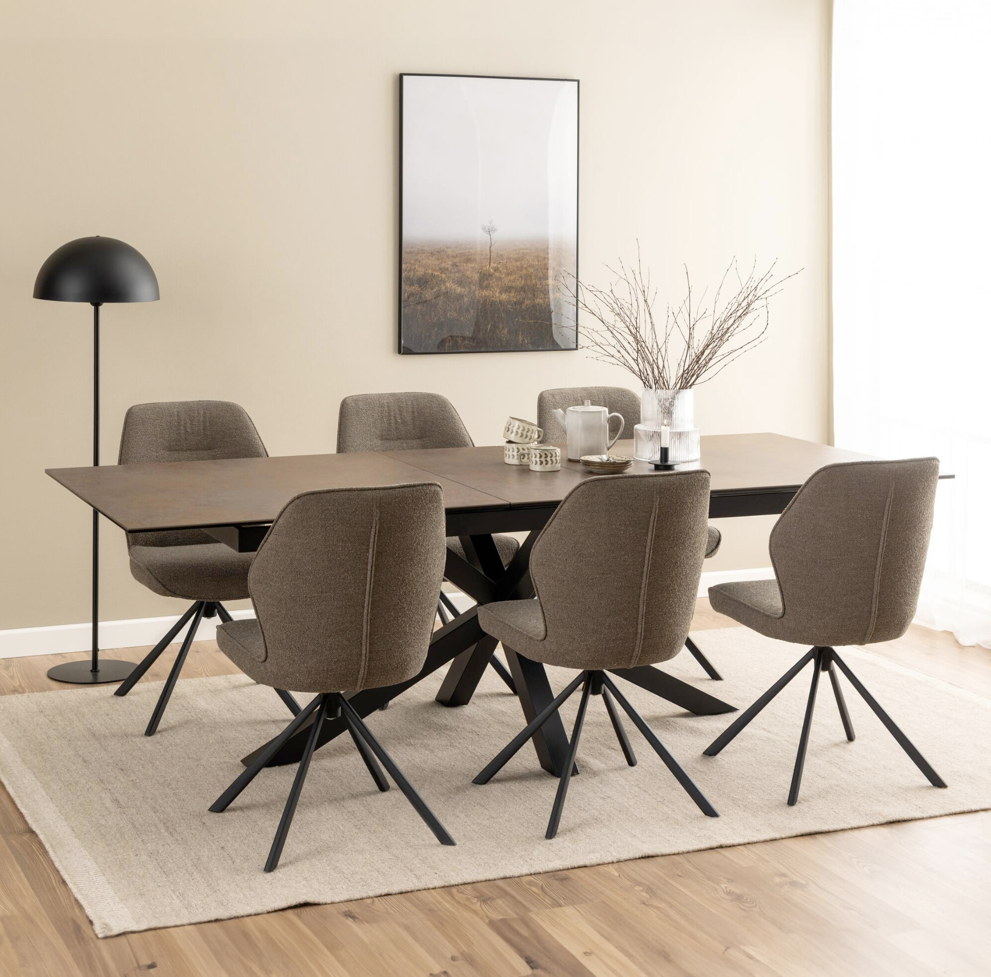 Sohome Uitschuifbare Eettafel Samona - Keramiek - 200-240 x 100cm - Bruin