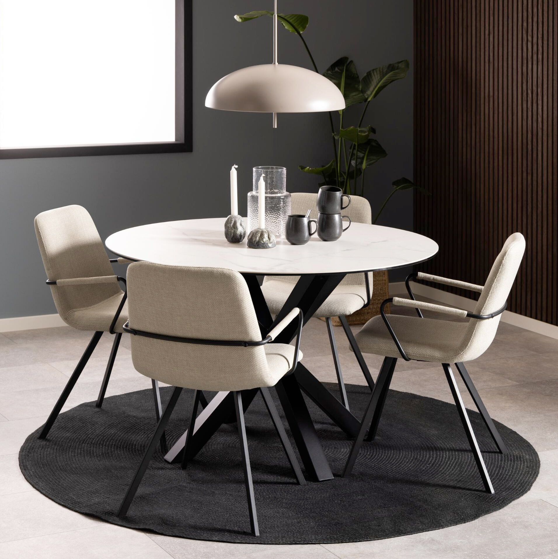 Sohome Ronde Eettafel Samona - Keramiek - 119cm - Wit