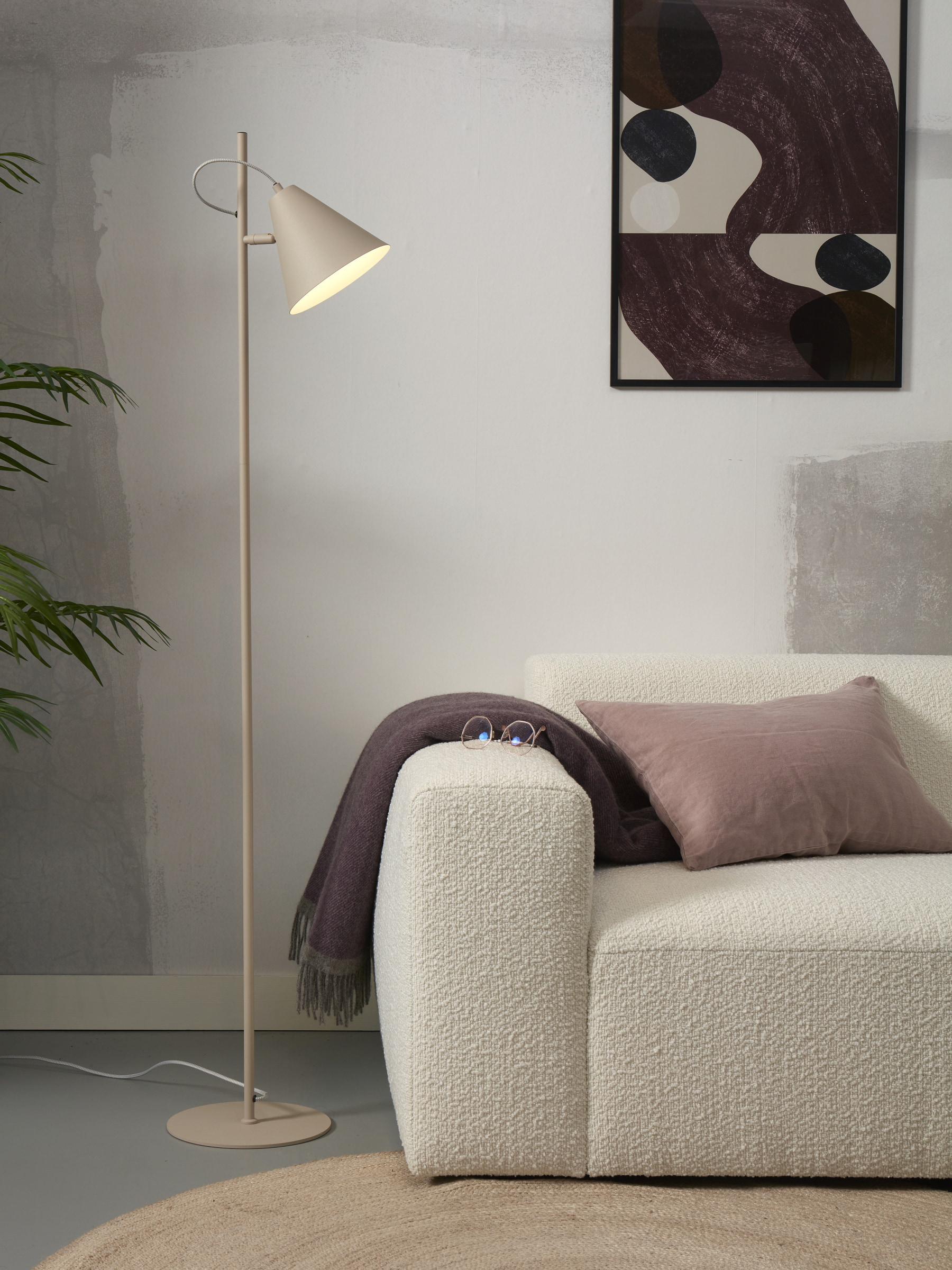 its about RoMi Vloerlamp 'Lisbon' 151cm, kleur Zand