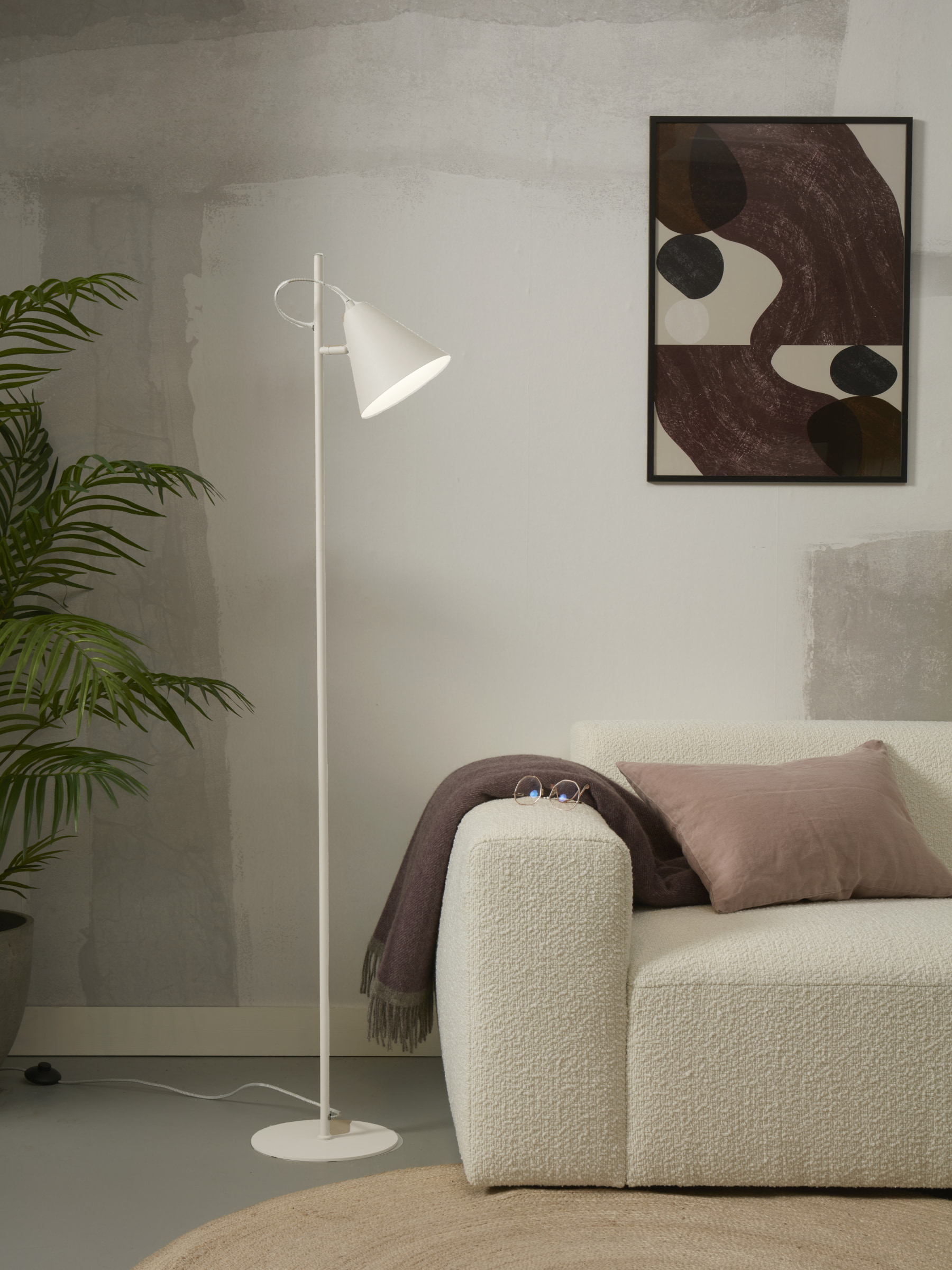 its about RoMi Vloerlamp 'Lisbon' 151cm, kleur Wit