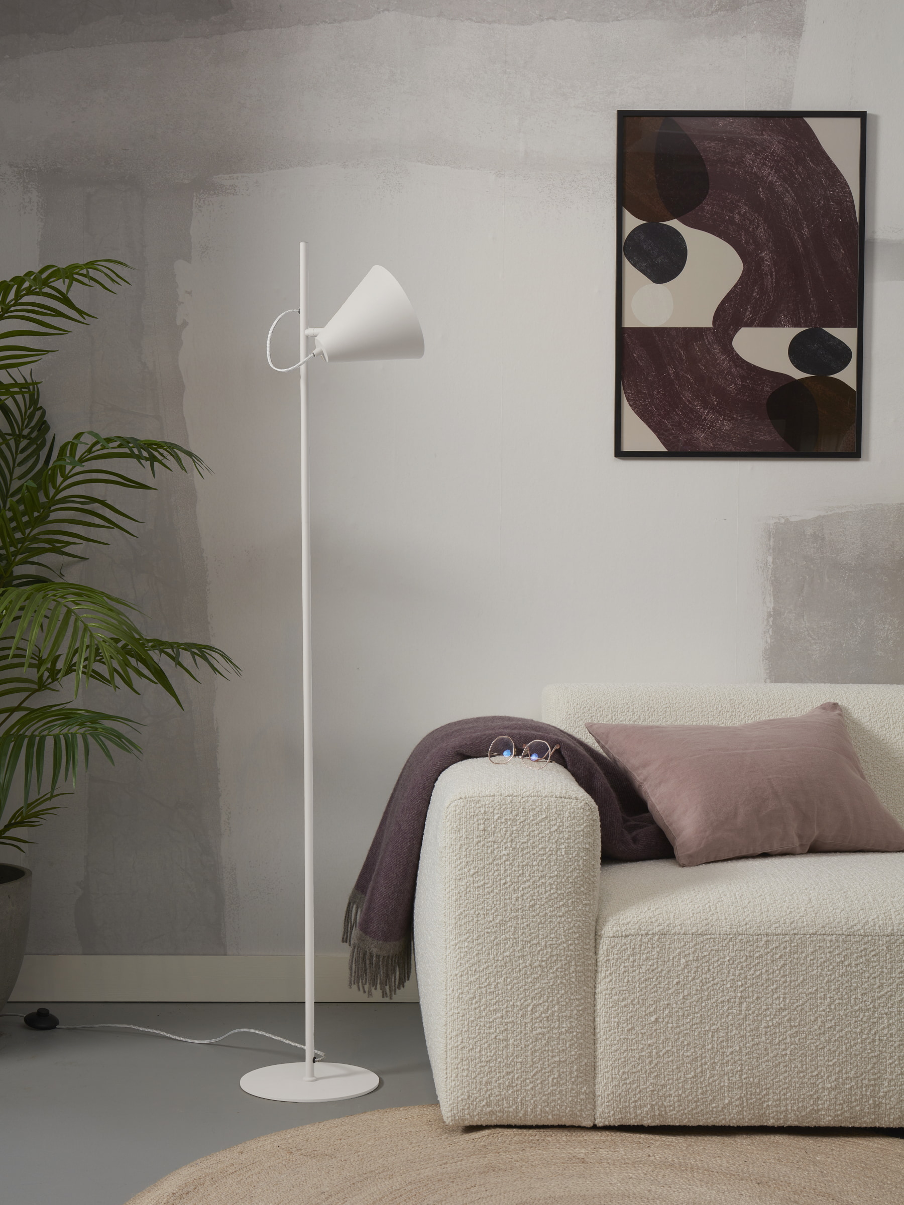 its about RoMi Vloerlamp 'Lisbon' 151cm, kleur Wit