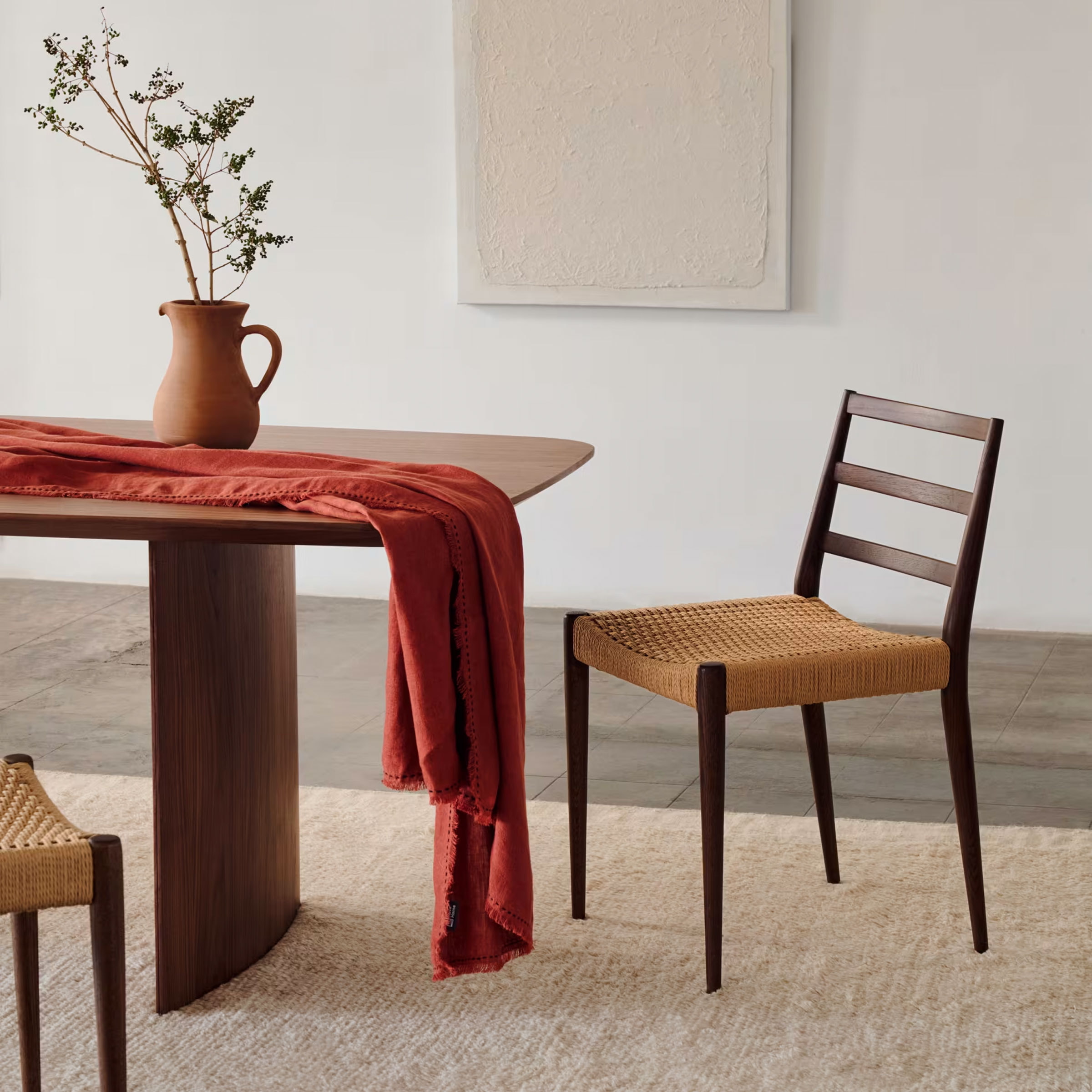 Kave Home Eettafel 'Litto' Deens ovaal, Walnoot, 240 x 100cm