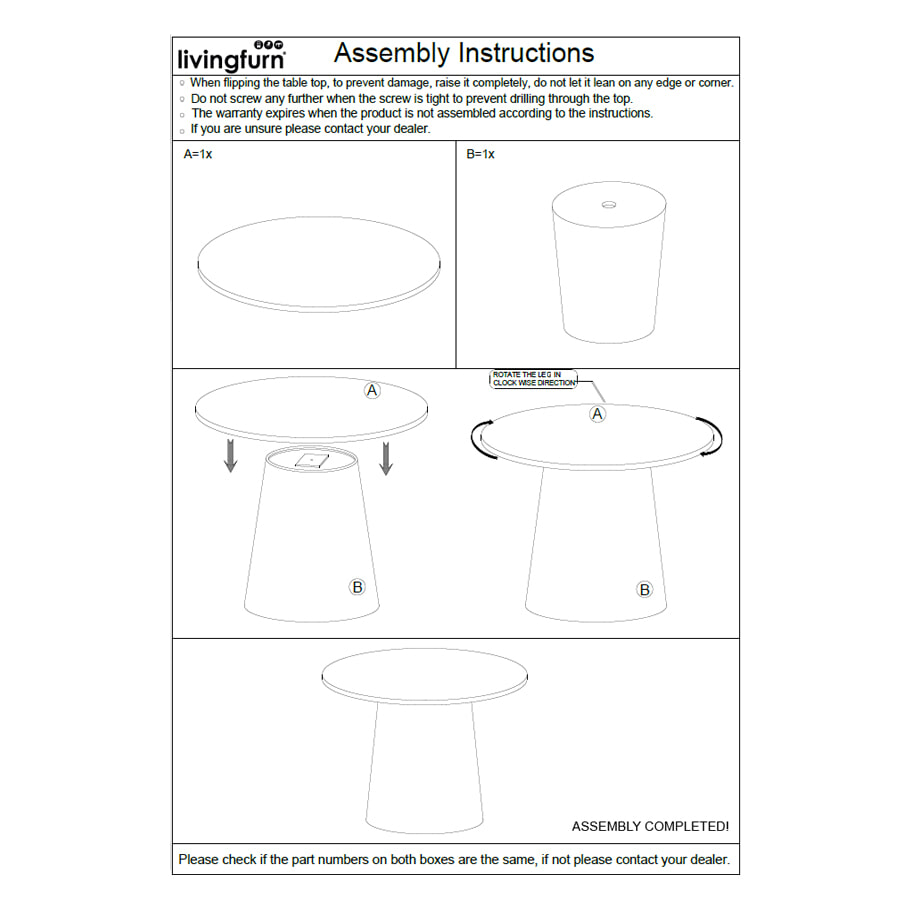 Sohome Ronde Eettafel 'Margred' Marmer en mangohout, 130cm