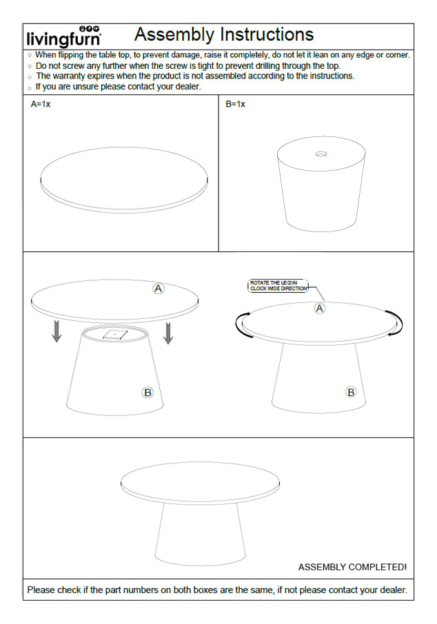 Sohome Ronde Salontafel 'Margred' Marmer en mangohout, 75cm