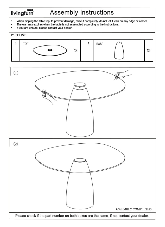 Sohome Organische Eettafel 'Jacky' Glas en betonlook, 140 x 120 cm