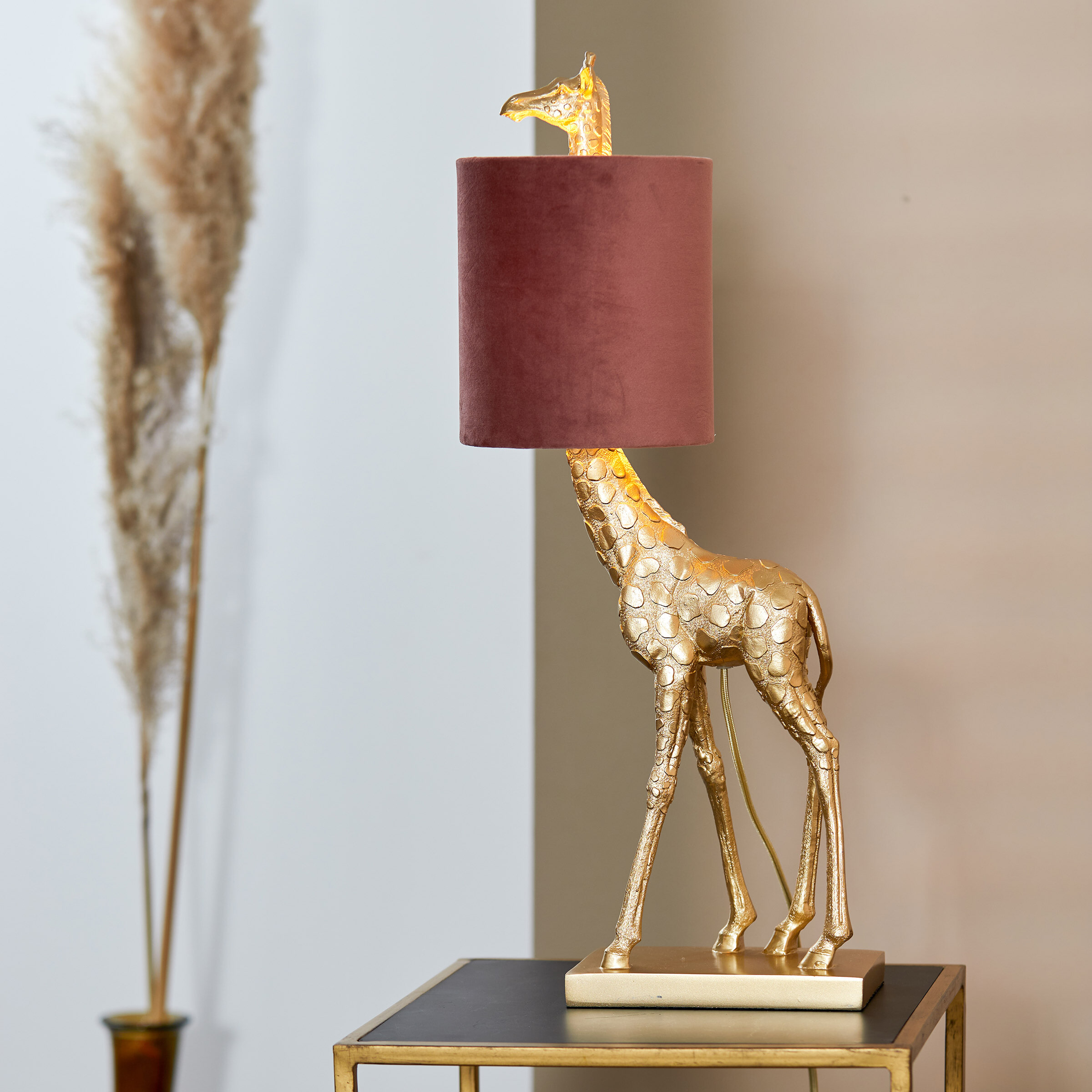 Light & Living Tafellamp 'Giraffe' 61cm, kleur Oud Roze Light & Living Tafellamp 'Giraffe' 61cm, kleur Oud Roze