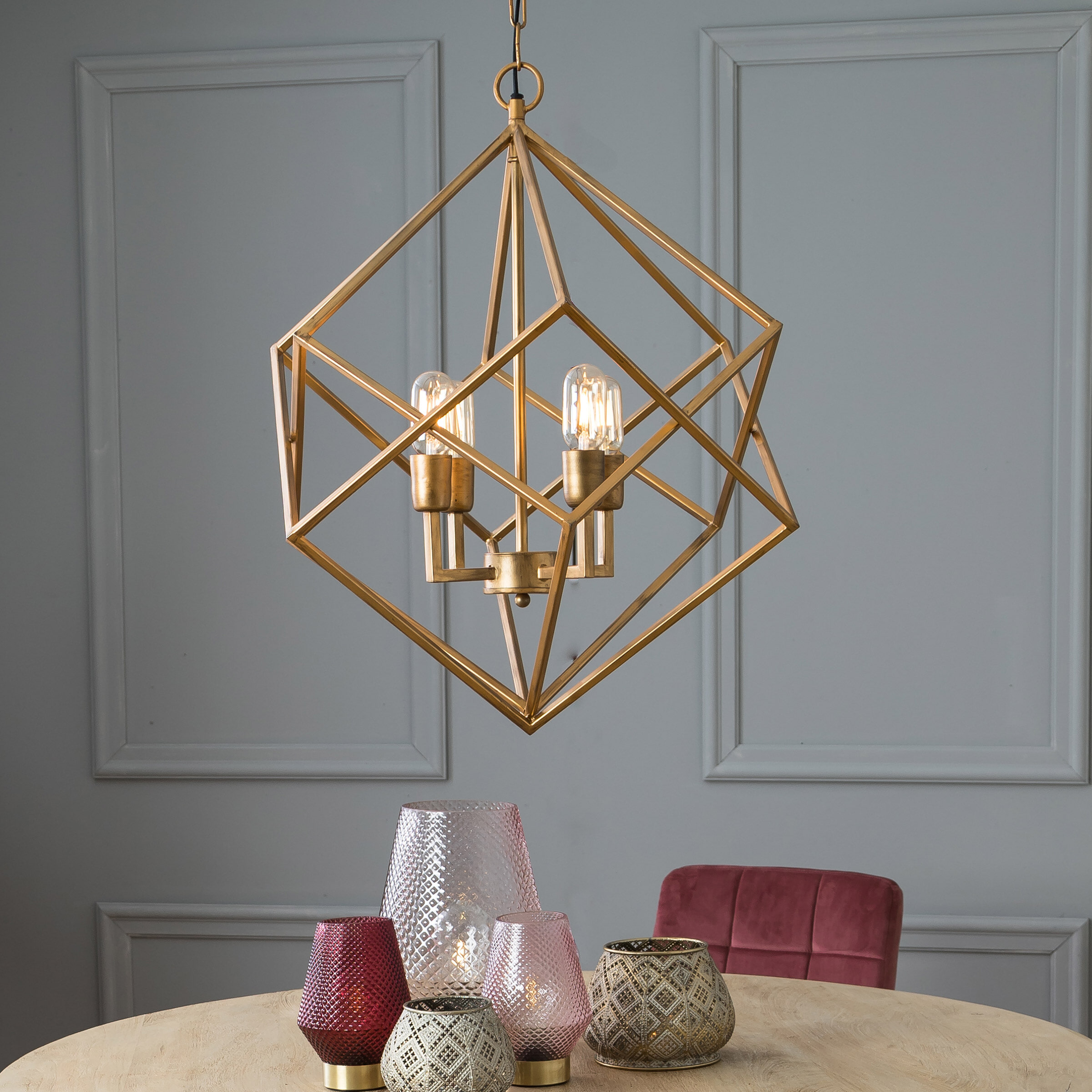 Light & Living Hanglamp 'Drizella' 3-Lamps, goud
