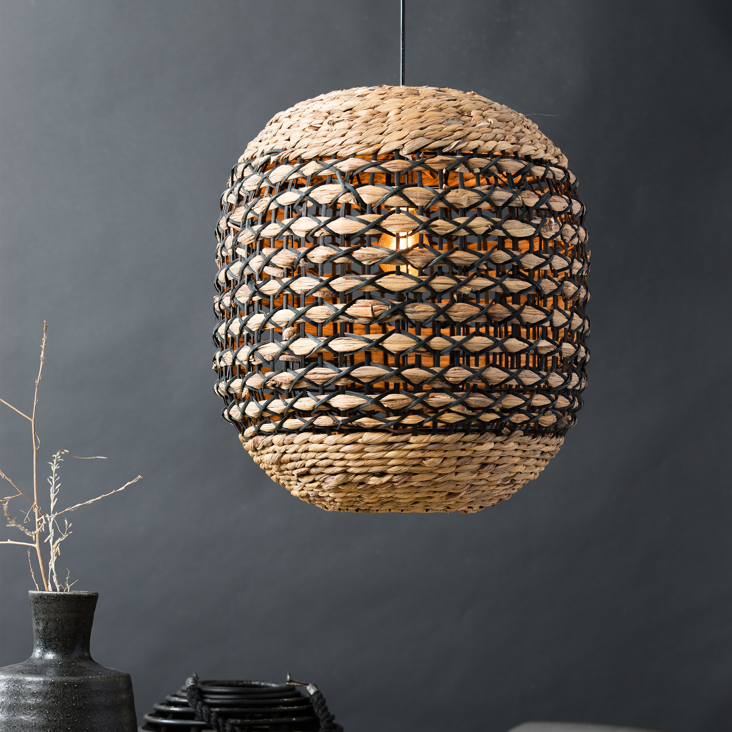 Light & Living Hanglamp Tripoli 42cm - Zwart