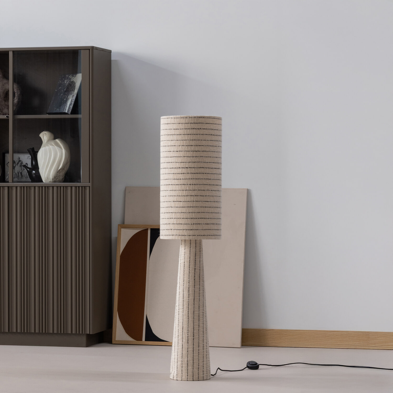 WOOOD Vloerlamp 'Loft' Bouclé met dessin, 130cm