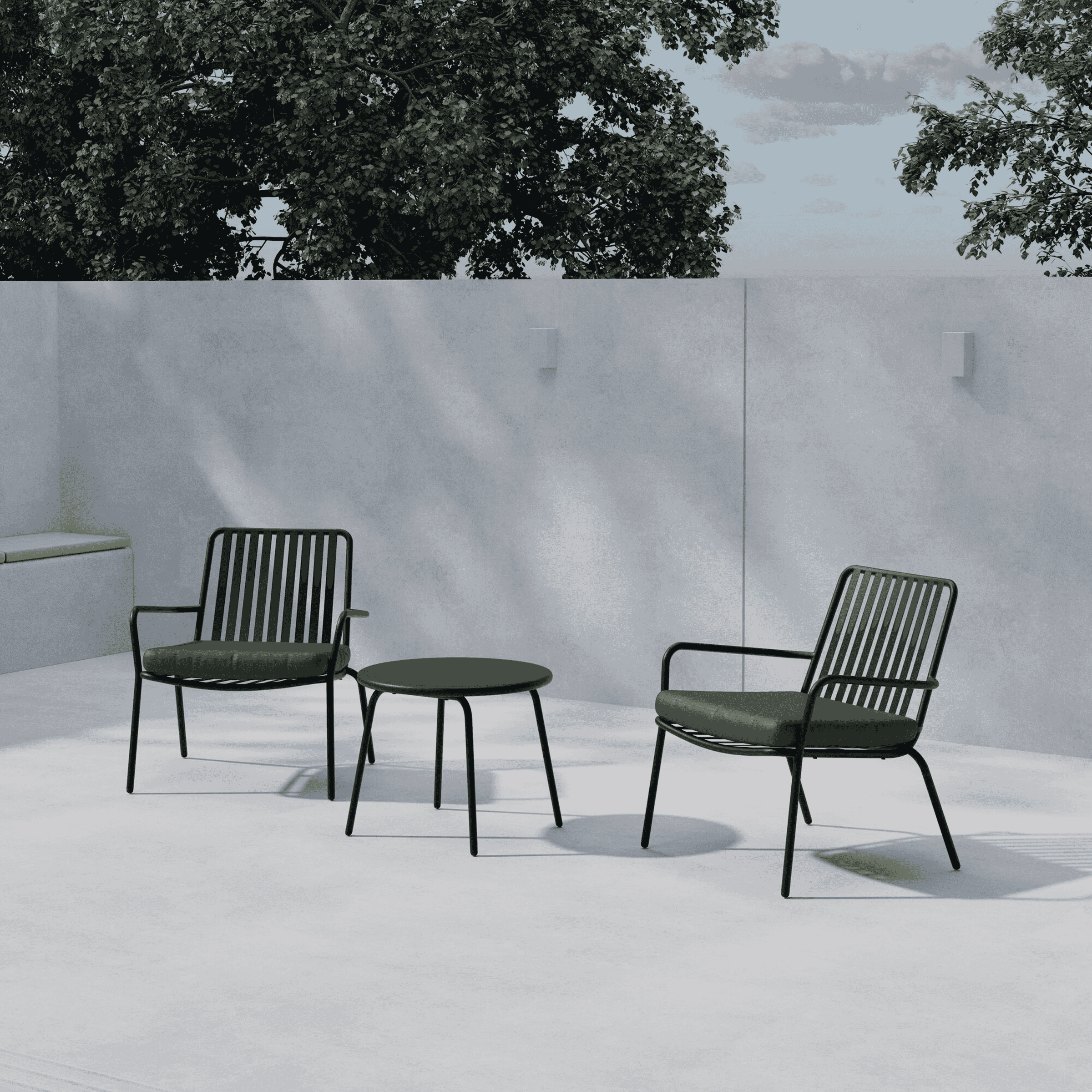 Nohr Loungeset 'Gared' Met 2 stoelen en tafel, kleur Zwart