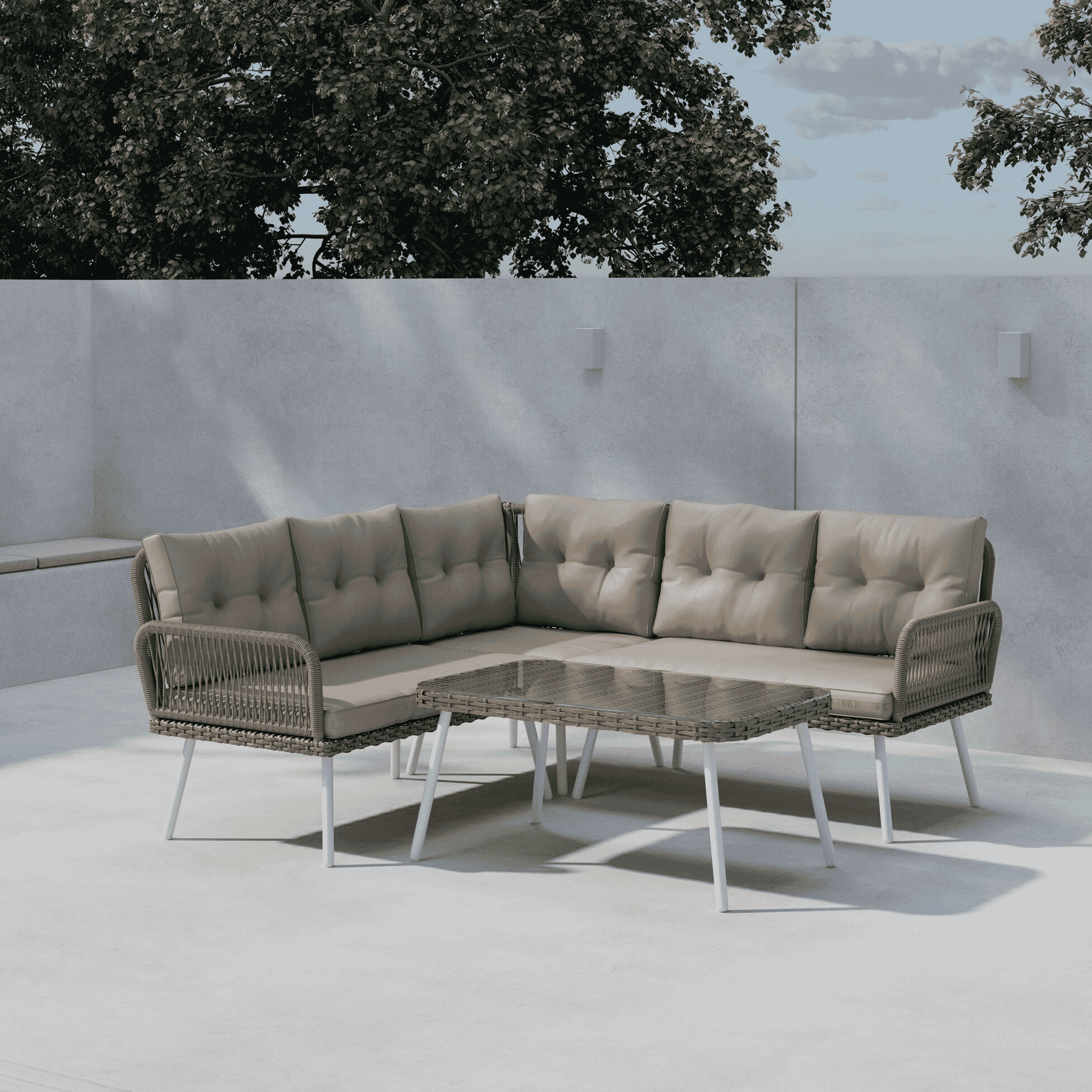 Nohr Loungeset 'Maxfield' Met hoekbank en tafel, kleur Beige