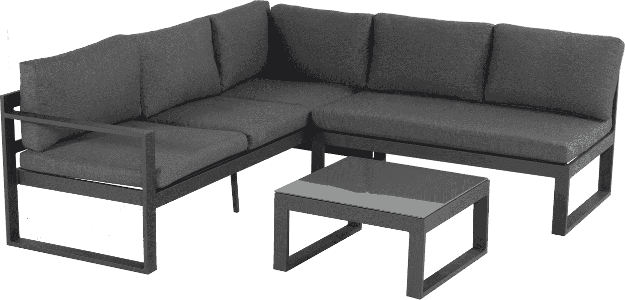 Hartman Hoek Loungeset 'Malaga' (Incl. tafel) kleur Antraciet