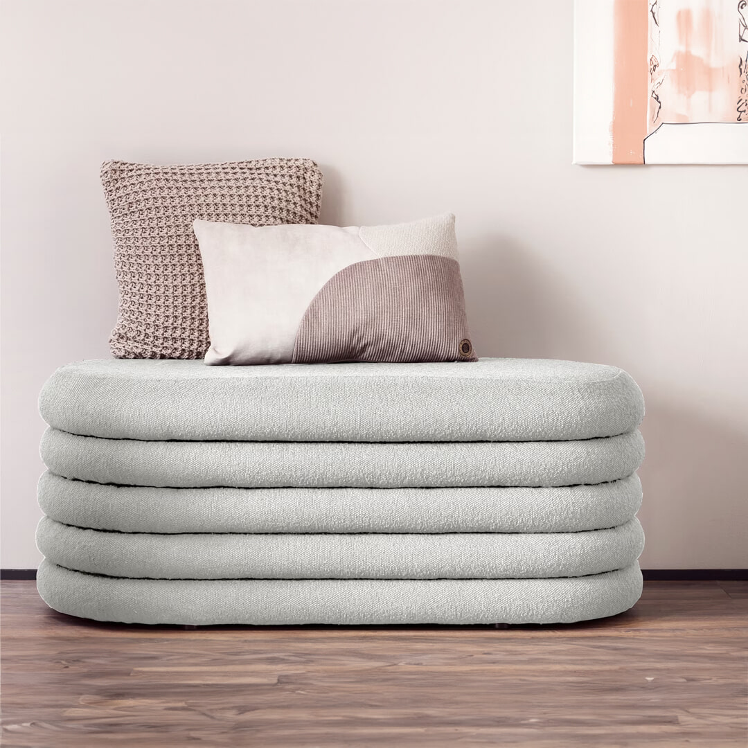 Artistiq Hocker 'Lucine' Met opbergruimte, Bouclé