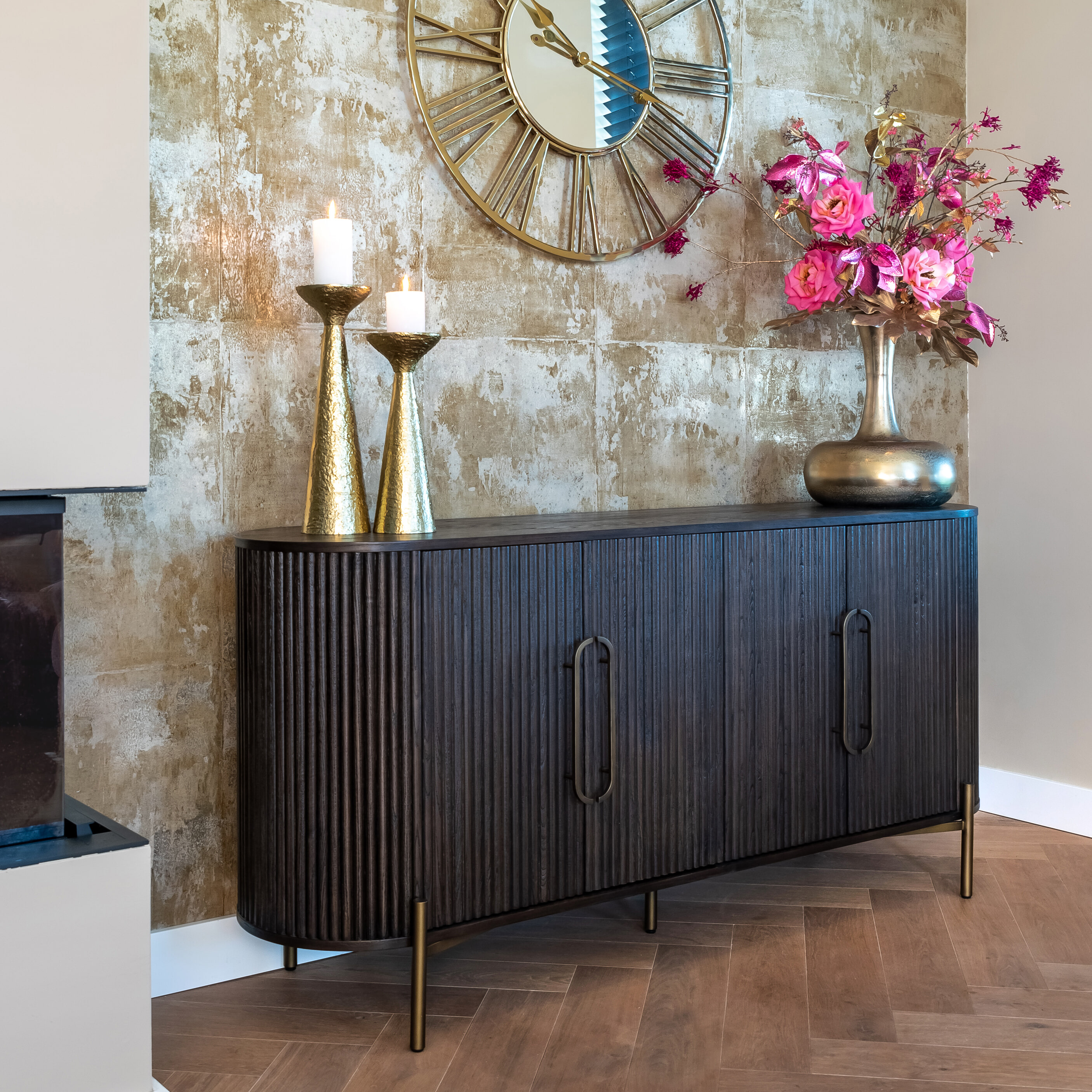 Richmond Dressoir 'Luxor' Eikenhout, 180cm, kleur donkerbruin