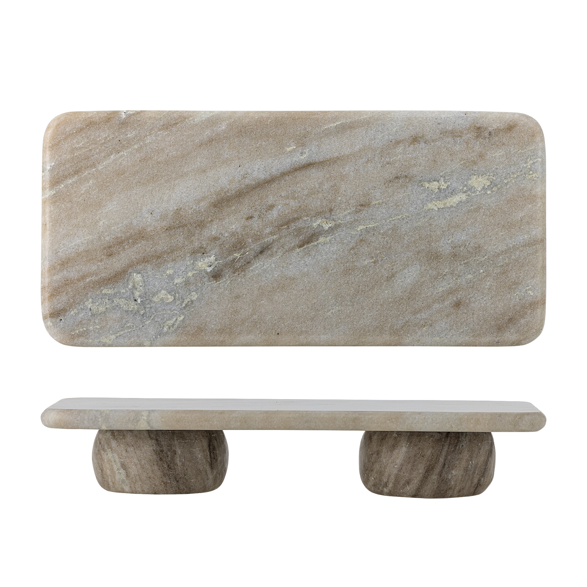 Bloomingville Dienblad Fatin Marmer, 38 x 18cm - Grijs