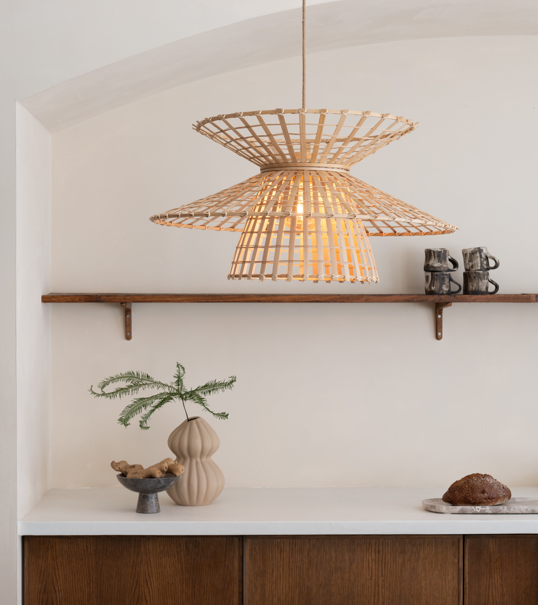 GOOD&MOJO Hanglamp 'Machu Picchu' Bamboe, 57cm, kleur Naturel