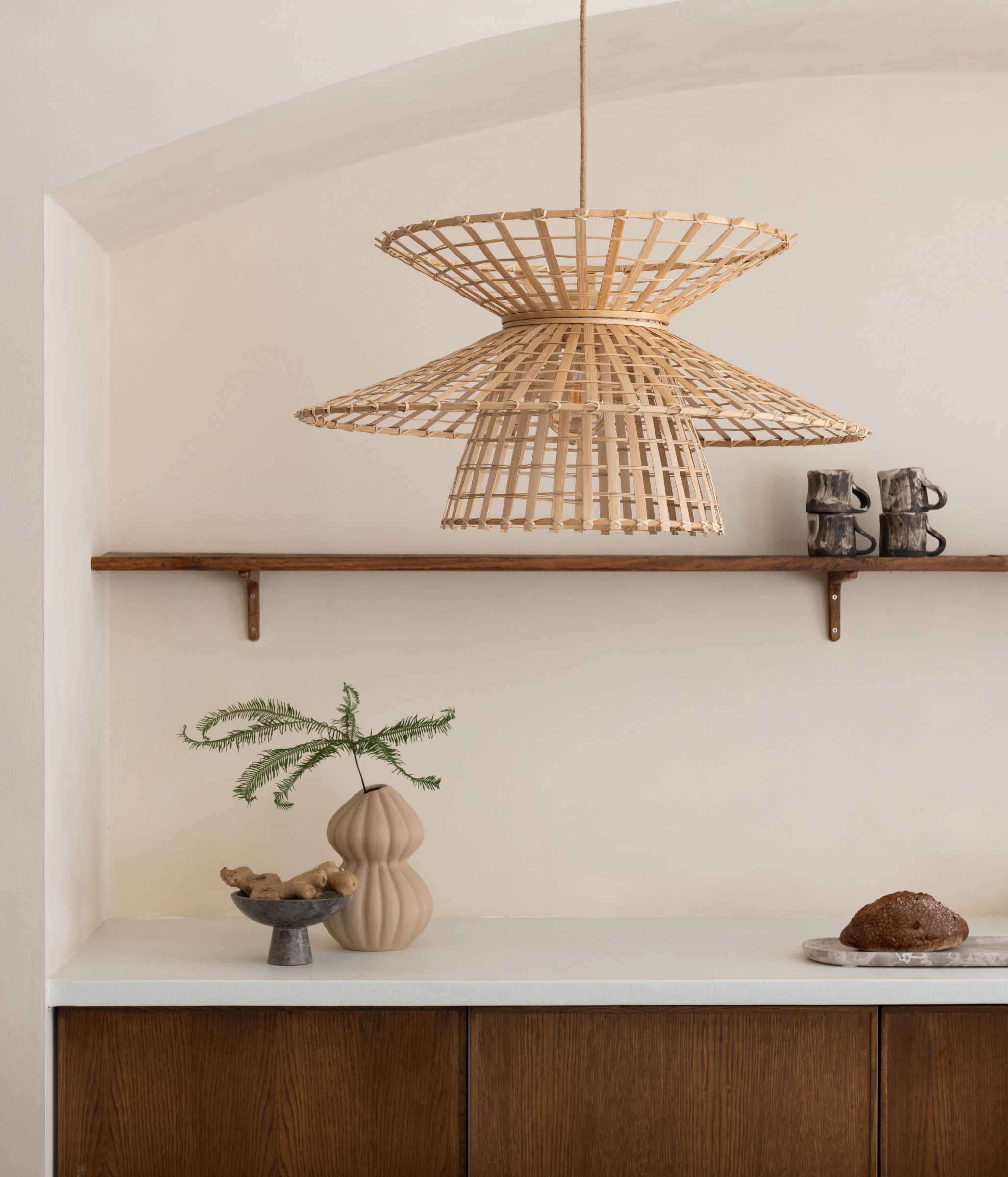 GOOD&MOJO Hanglamp 'Machu Picchu' Bamboe, 57cm, kleur Naturel
