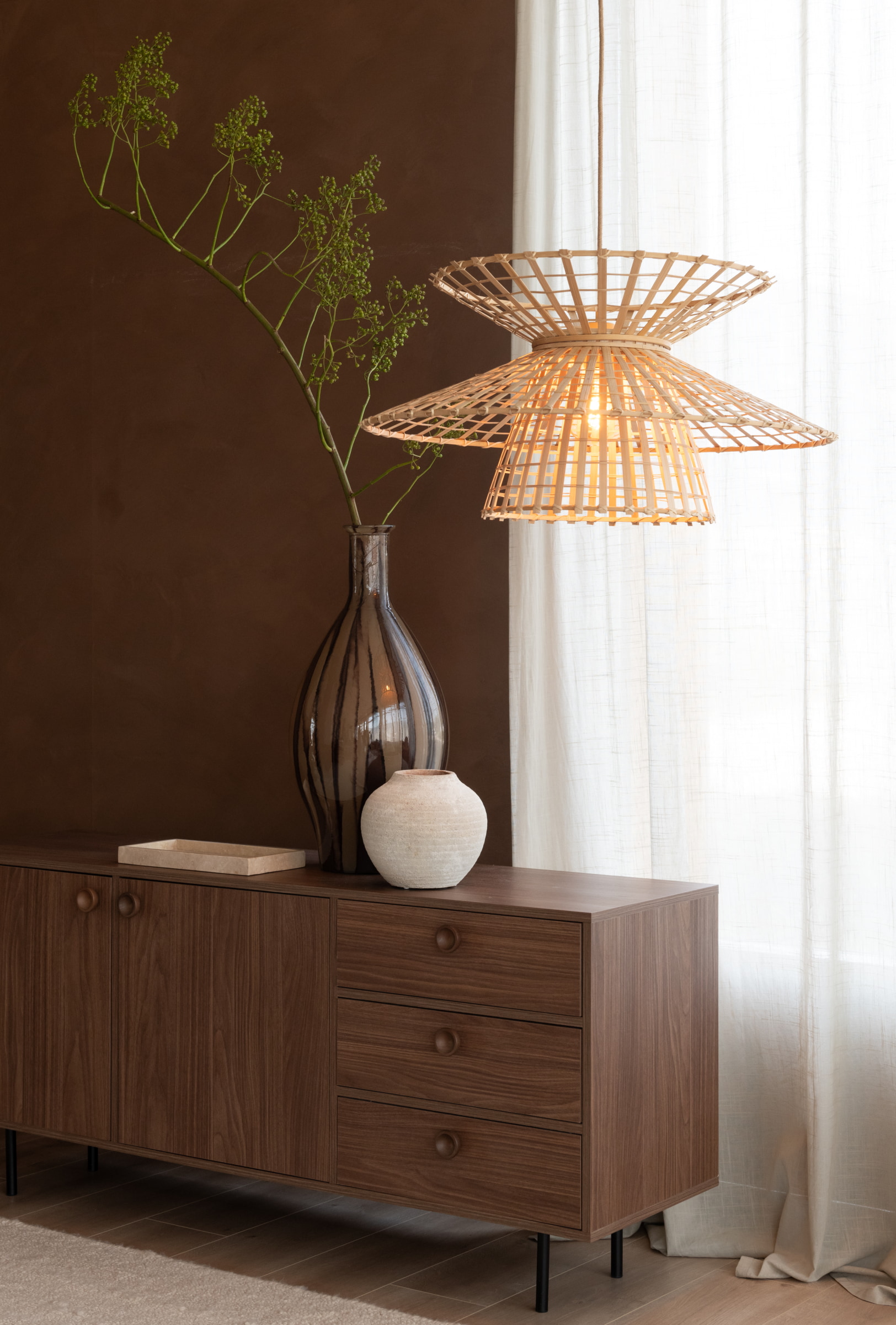 GOOD&MOJO Hanglamp 'Machu Picchu' Bamboe, 57cm, kleur Naturel